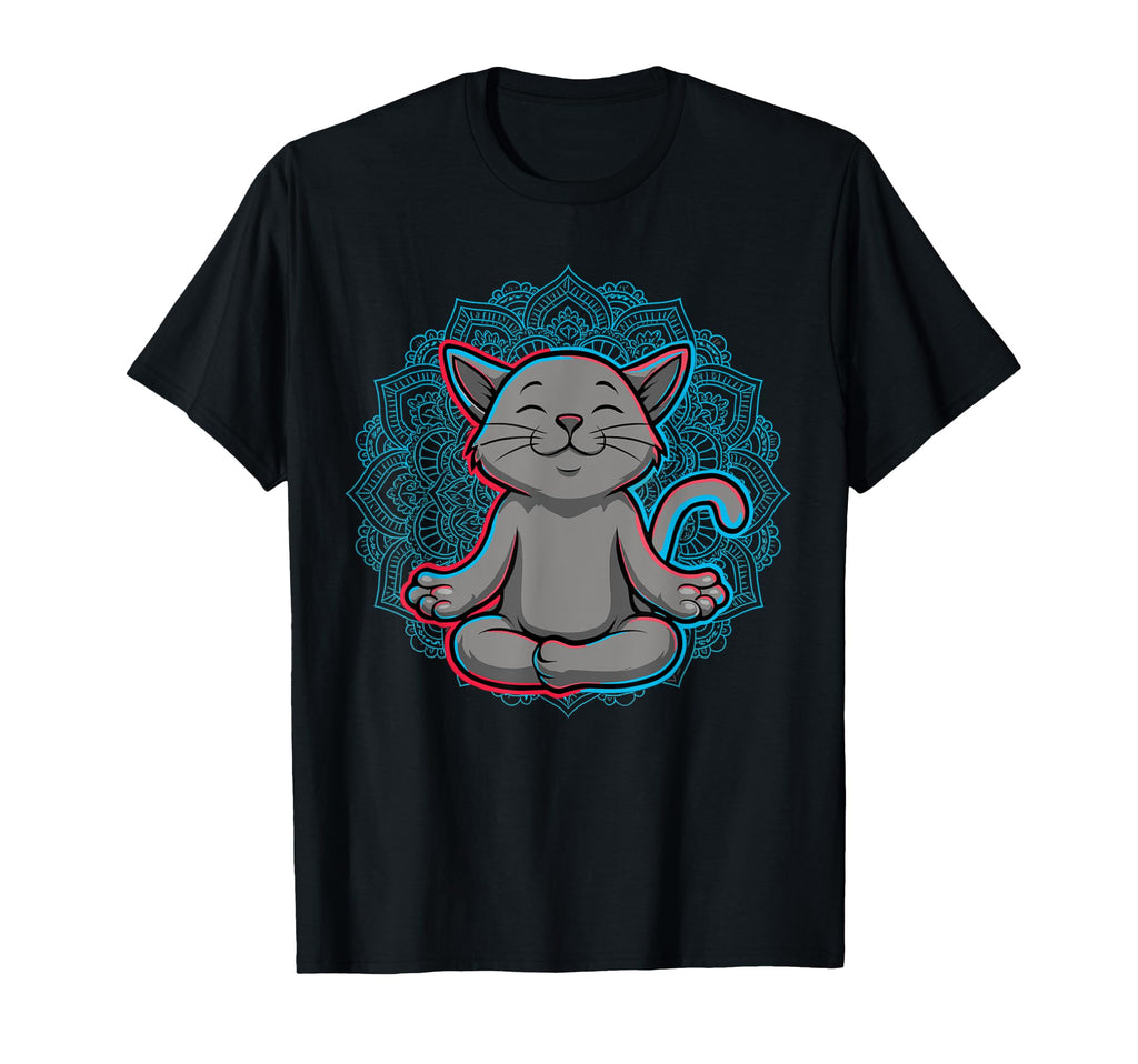 Zen Cat Meditation Mandala Art T-Shirt - Streetwear Style Unisex - T-Shirt, Sweatshirt, Hoodie