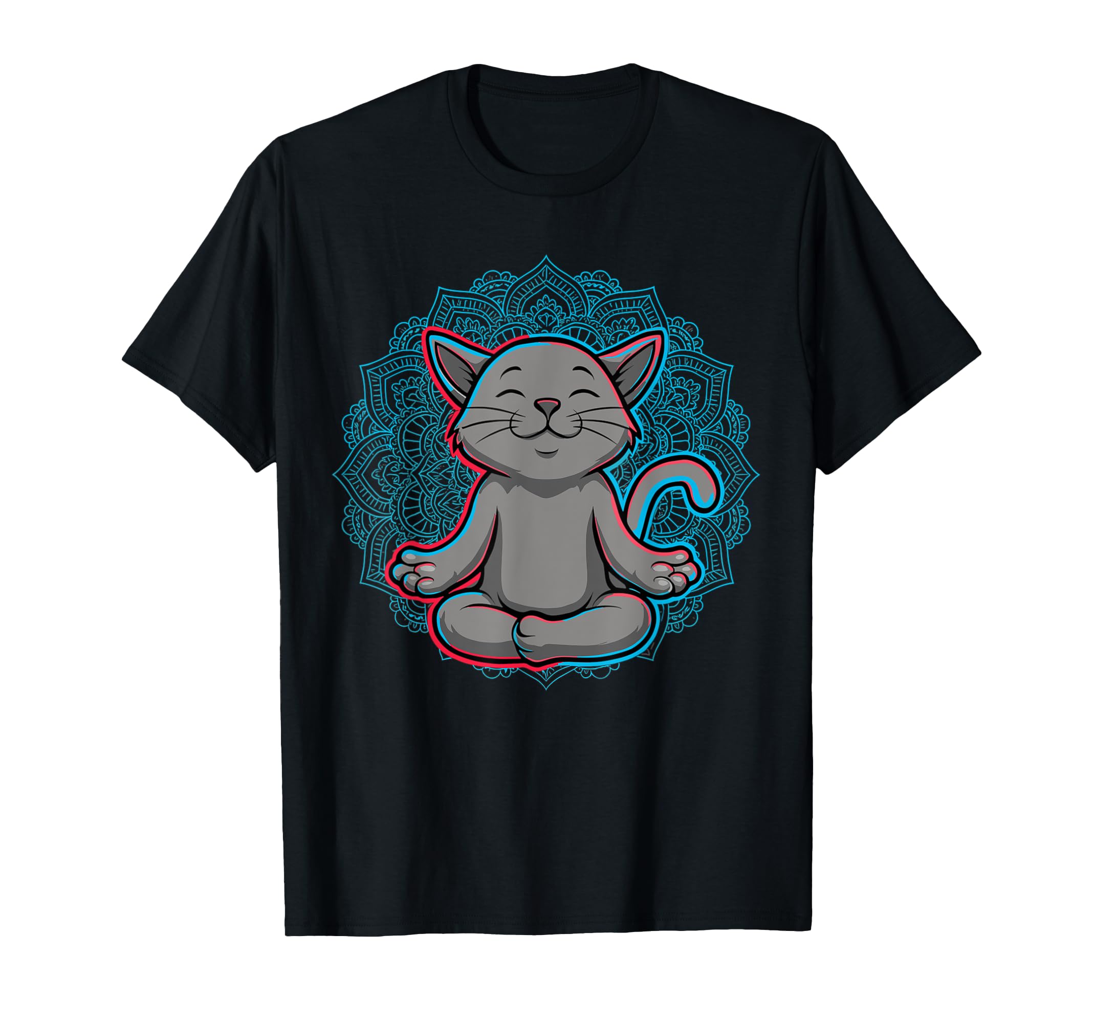 Zen Cat Meditation Mandala Art T-Shirt - Streetwear Style Unisex - T-Shirt, Sweatshirt, Hoodie