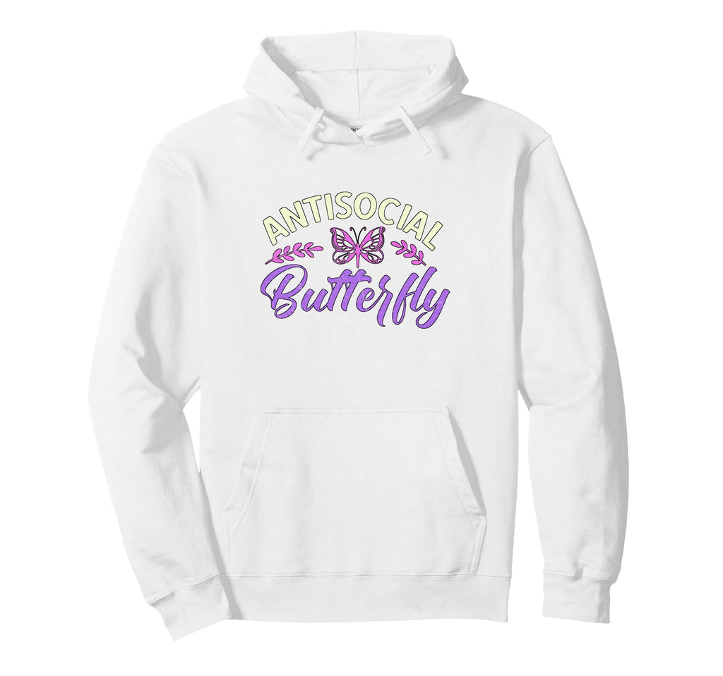 Antisocial Butterfly Pretty Hoodie - Unique Graphic Men Women - T-Shirt, Sweatshirt, Hoodie