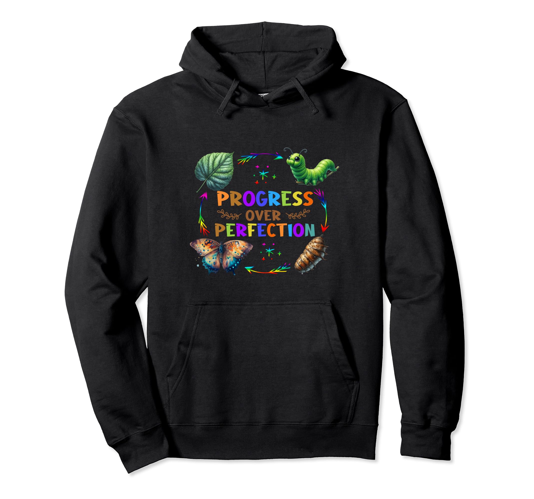 Progress Over Perfection Teacher Hoodie - Unique Graphic Unisex - T-Shirt, Sweatshirt, Hoodie