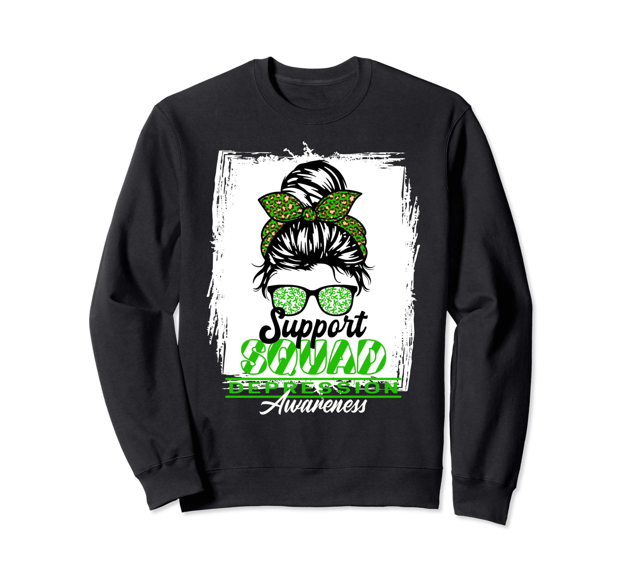 Messy Bun Support Awareness Squad I Sweatshirt - Trendy Graphic Men Women - T-Shirt, Sweatshirt, Hoodie