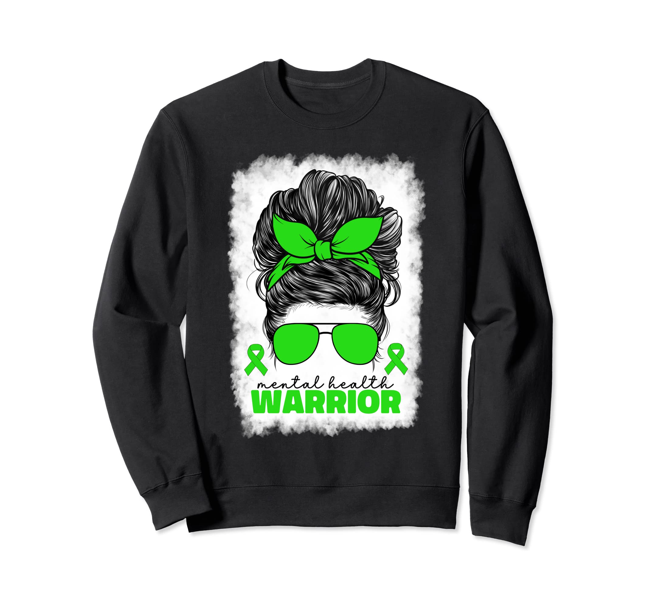 Mental Health Warrior Illness Green Sweatshirt - Custom Art Print Unisex - T-Shirt, Sweatshirt, Hoodie