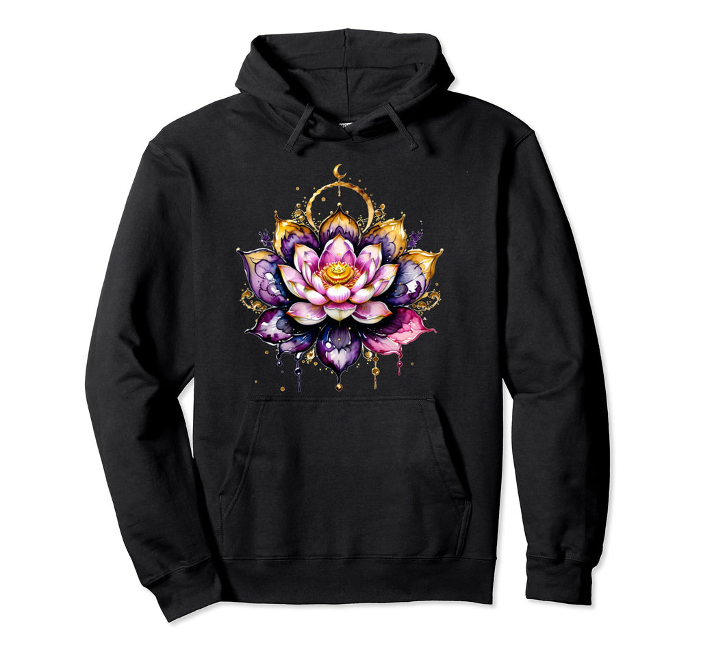Lotus Flower Yoga Meditation Spiritual Hoodie - Trendy Graphic Unisex - T-Shirt, Sweatshirt, Hoodie