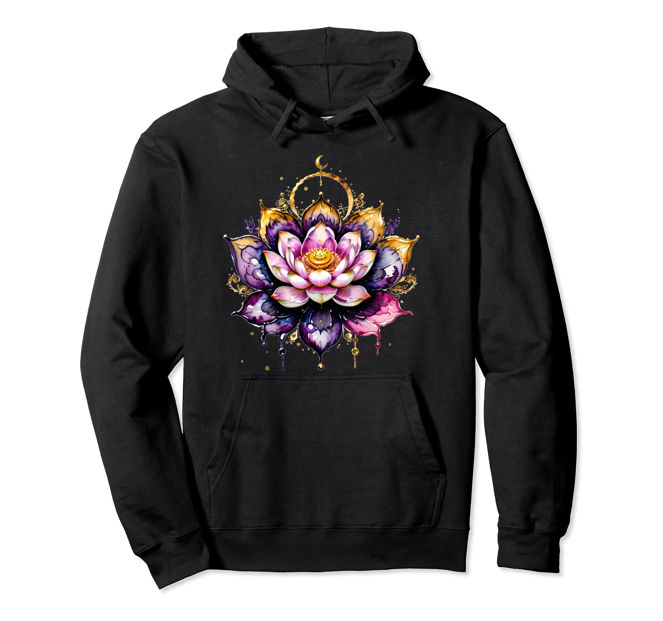 Lotus Flower Yoga Meditation Spiritual Hoodie - Trendy Graphic Unisex - T-Shirt, Sweatshirt, Hoodie