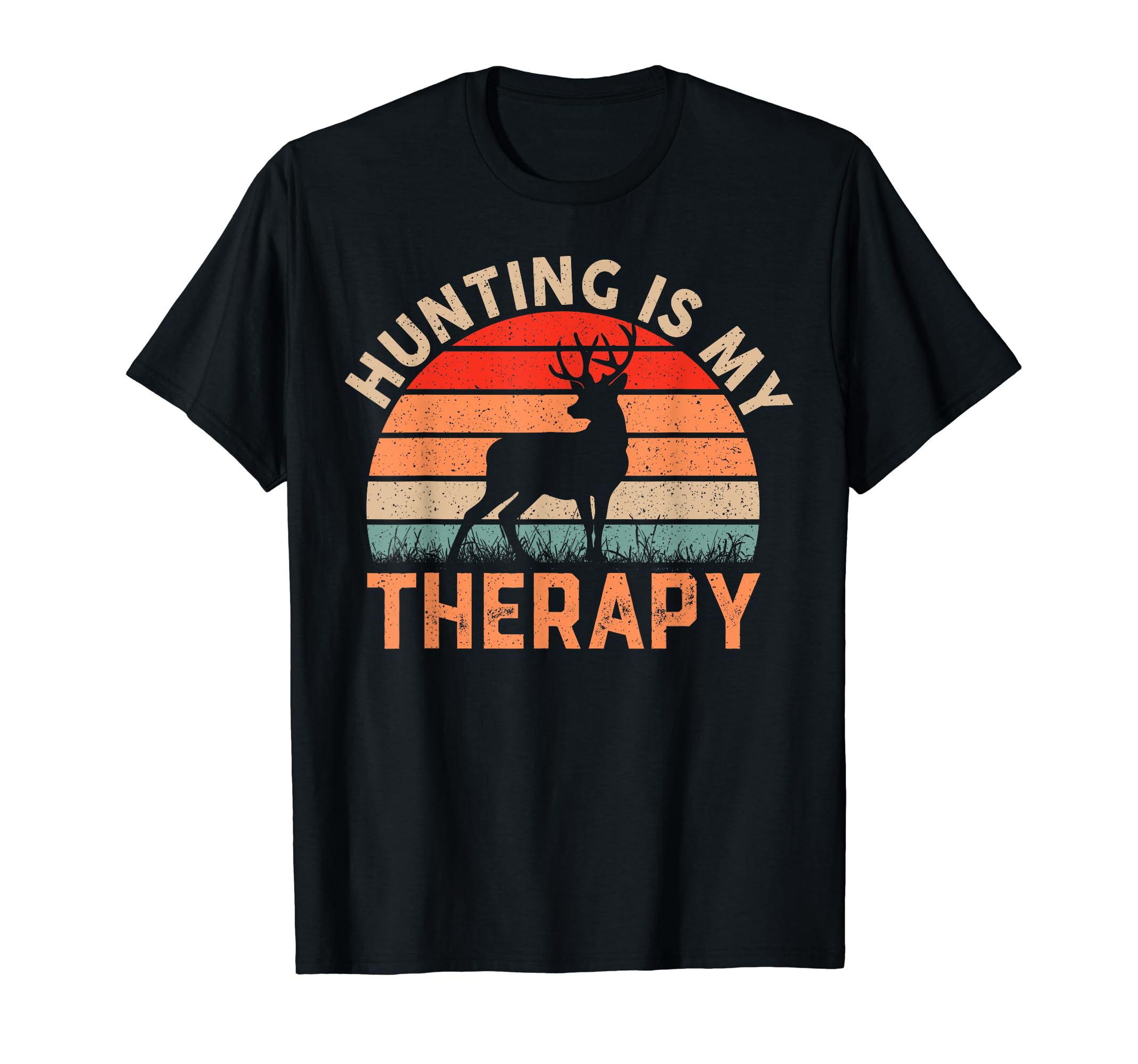 Hunting Is My Therapy Hunter Whitetail T-Shirt - Custom Art Print Unisex - T-Shirt, Sweatshirt, Hoodie