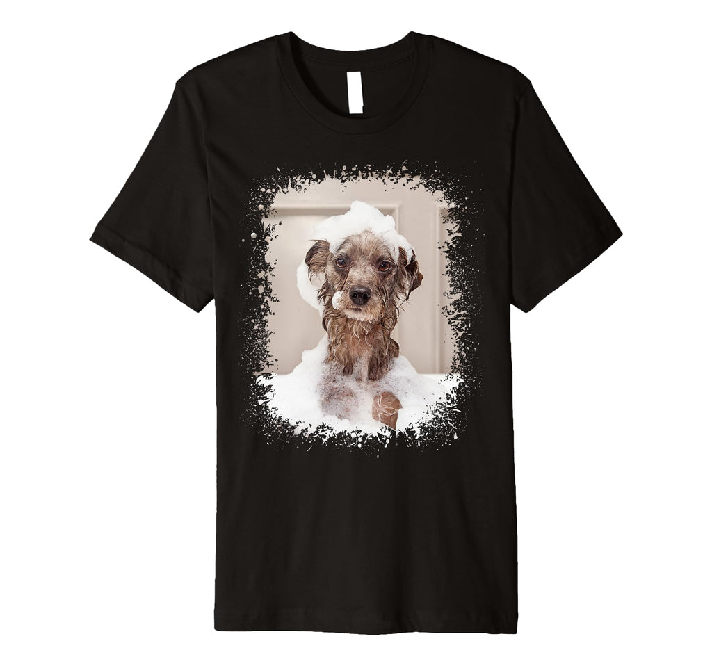 Dog Bath Photo Splatter Art T-Shirt - Unique Graphic Men Women - T-Shirt, Sweatshirt, Hoodie