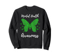 Green Ribbon Mental Health Sweatshirt - Custom Art Print for Adults - T-Shirt, Sweatshirt, Hoodie