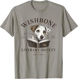 Wishbone Literary Society Vintage Book Lover Dog Design T-Shirt Unisex T-shirt, Sweatshirt, Hoodie, Long Sleeve Tee - T-Shirt, Sweatshirt, Hoodie