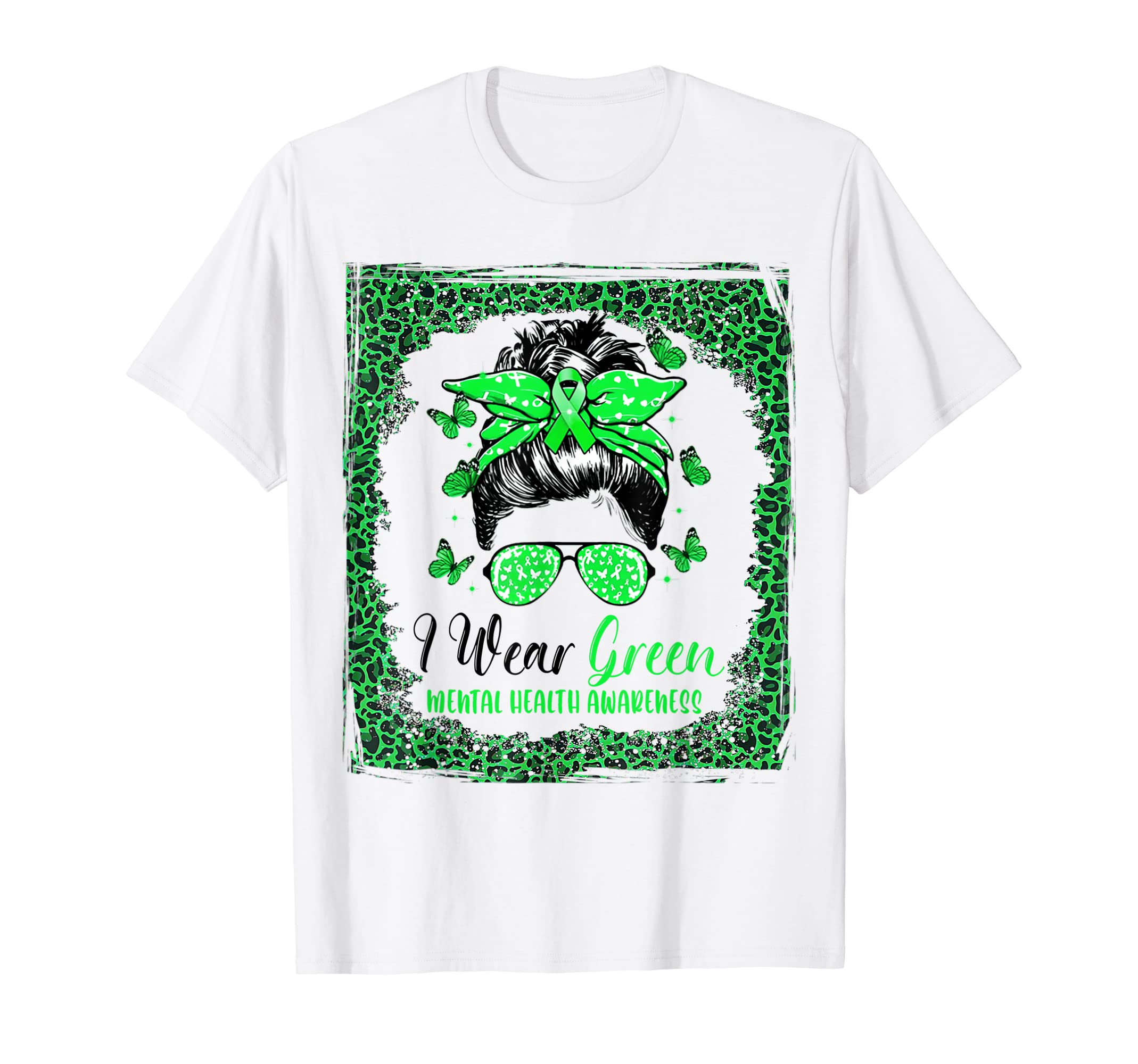 Leopard Mental Health Awareness T-Shirt - Unique Graphic Men Women - T-Shirt, Sweatshirt, Hoodie