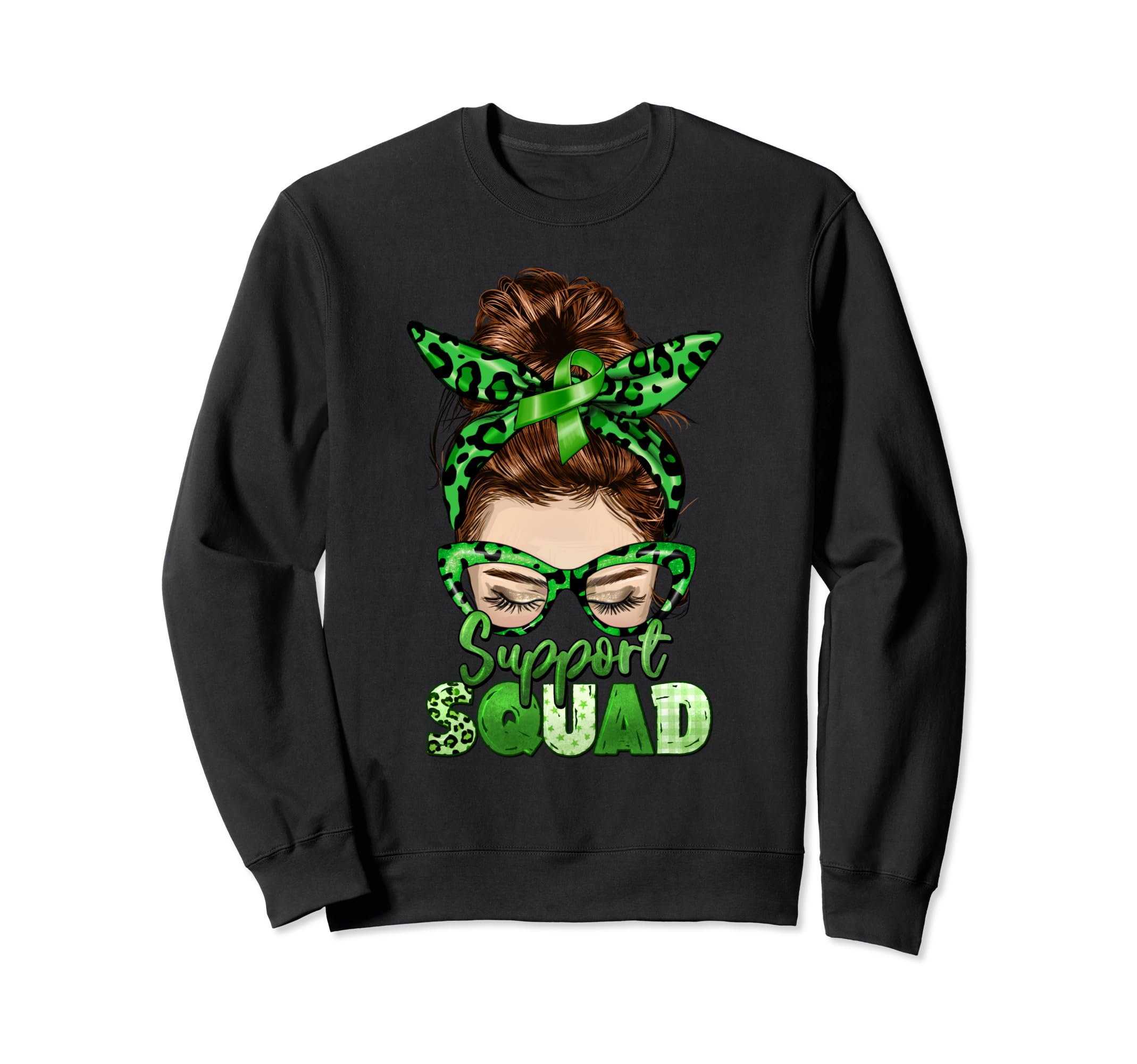 Mental Health Support Squad Messy Bun Sweatshirt - Graphic Print Unisex - T-Shirt, Sweatshirt, Hoodie