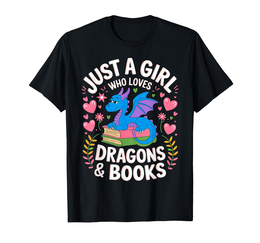 Just Who Loves Dragons And Books T-Shirt - Aesthetic Graphic Men Women - T-Shirt, Sweatshirt, Hoodie