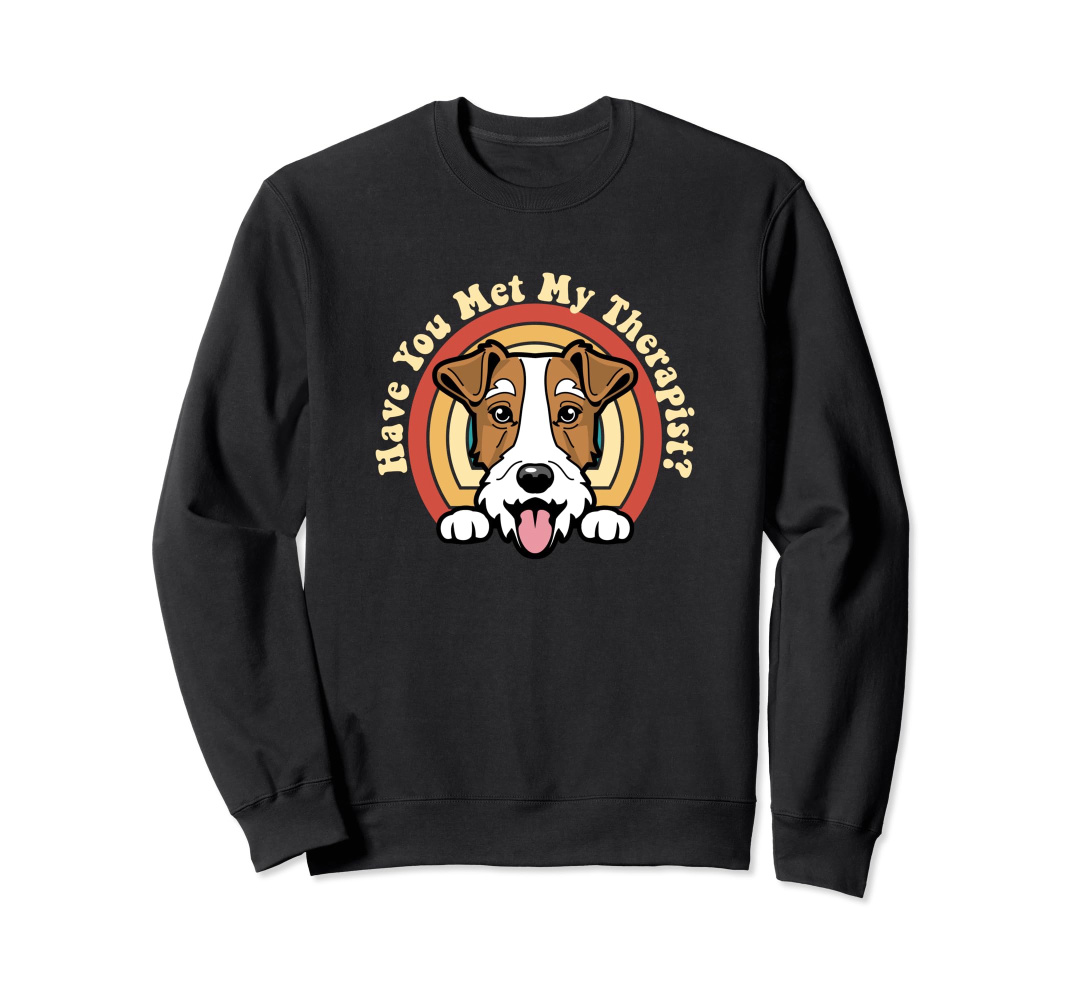 Emotional Support Therapy Dog Wire Fox Sweatshirt - Unique Graphic Unisex - T-Shirt, Sweatshirt, Hoodie