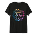 Choose Joy Watercolor Heart Wreath T-Shirt - Streetwear Style for Adults - T-Shirt, Sweatshirt, Hoodie