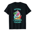 Retired Literature Teacher Funny Flamingo T-Shirt - Unique Graphic Unisex - T-Shirt, Sweatshirt, Hoodie