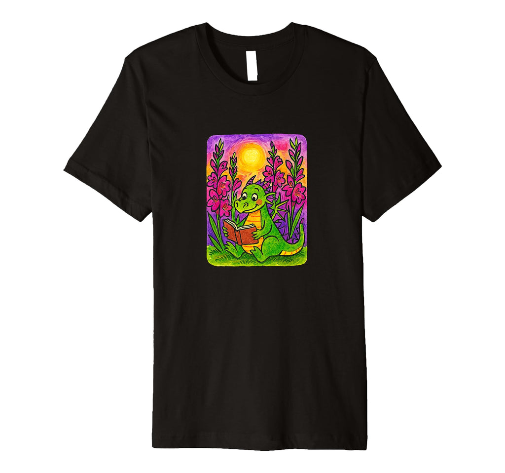 Reading Dragon Fantasy Bookish Teacher T-Shirt - Unique Graphic Men Women - T-Shirt, Sweatshirt, Hoodie