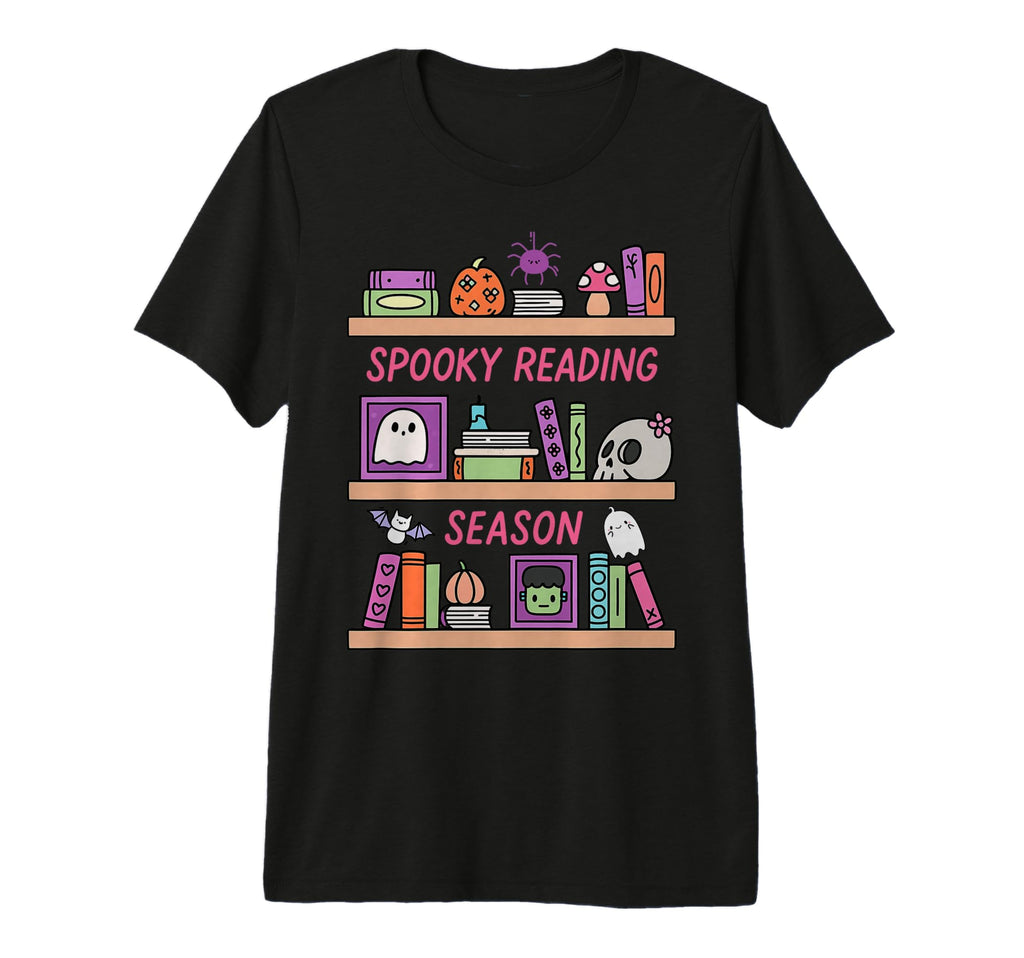 Spooky Season Book Lover Tri Blend T-Shirt - Custom Art Print Men Women - T-Shirt, Sweatshirt, Hoodie