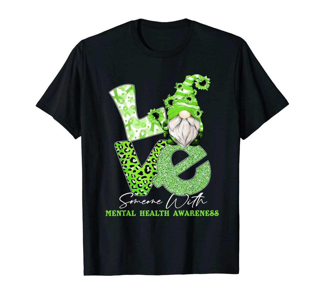 Green Ribbon Gnome Love Someone Mental T-Shirt - Fun Novelty Design Unisex - T-Shirt, Sweatshirt, Hoodie