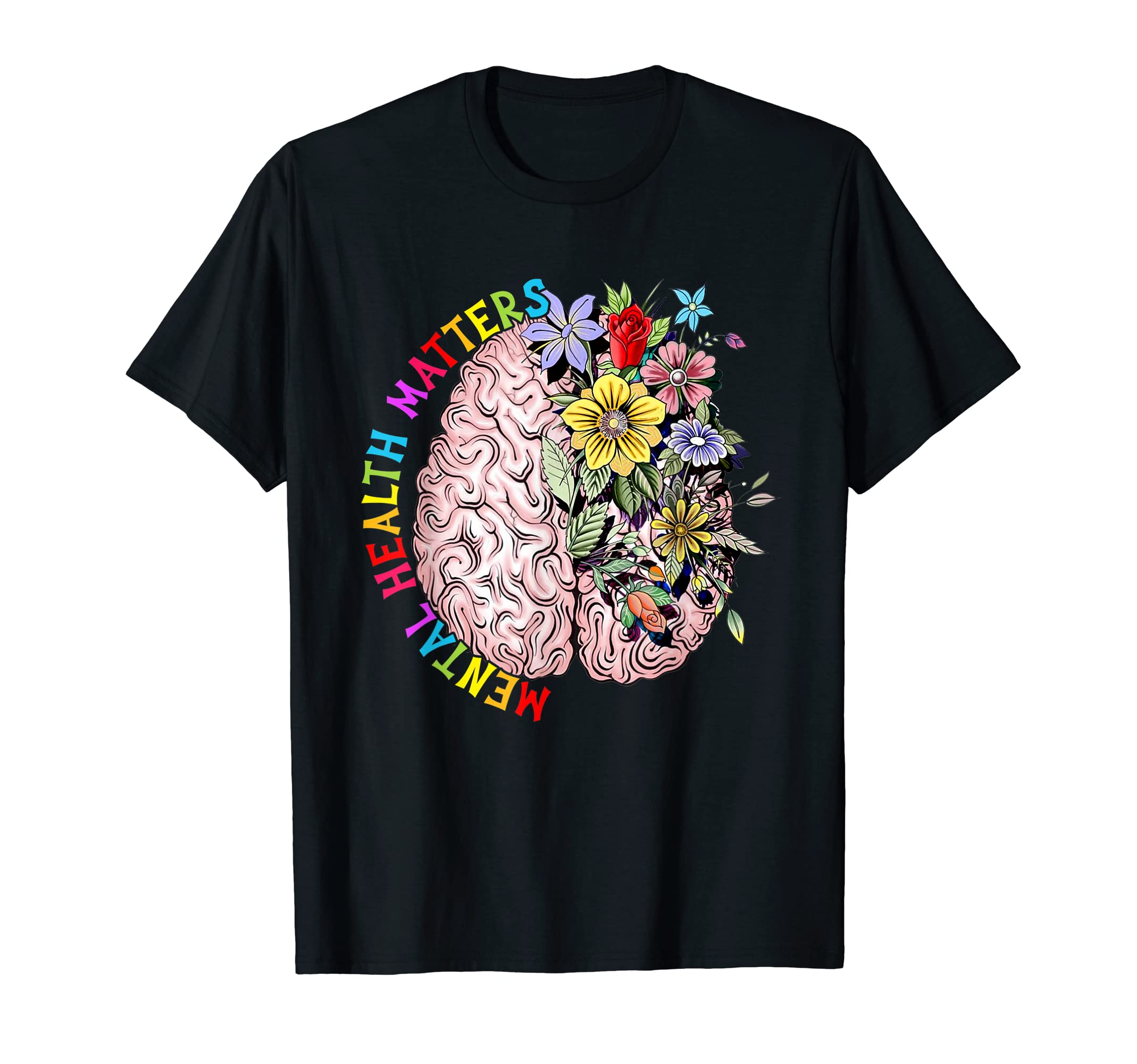 Mental Awareness Flower Green Ribbon T-Shirt - Unique Graphic Men Women - T-Shirt, Sweatshirt, Hoodie