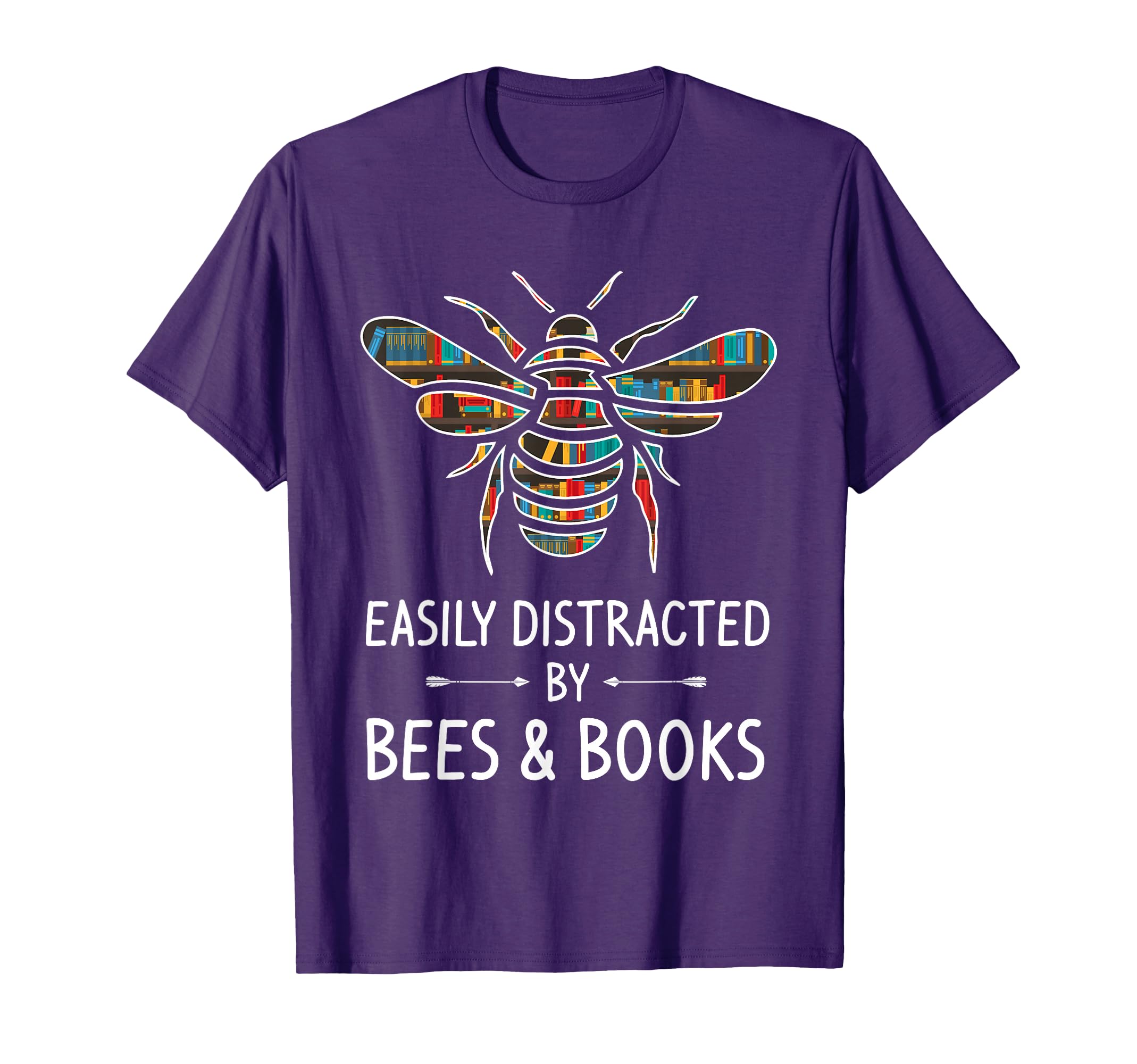 Easily Distracted Bees Books Lover T-Shirt - Unique Graphic for Adults - T-Shirt, Sweatshirt, Hoodie