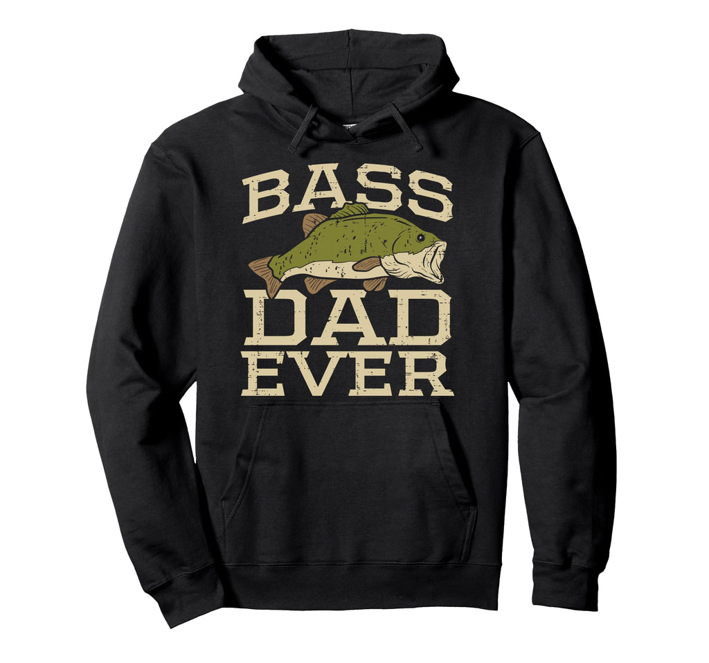 Bass Dad Ever Fishing Fish Fisherman Hoodie - Minimalist Print for Adults - T-Shirt, Sweatshirt, Hoodie