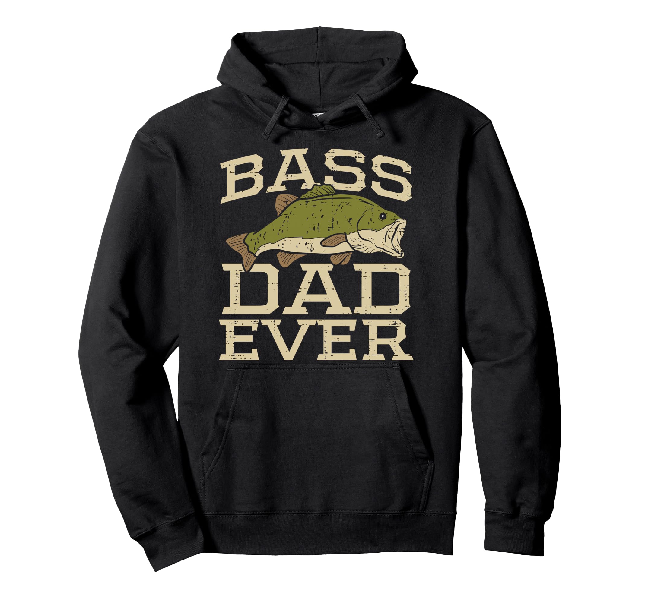 Bass Dad Ever Fishing Fish Fisherman Hoodie - Minimalist Print for Adults - T-Shirt, Sweatshirt, Hoodie