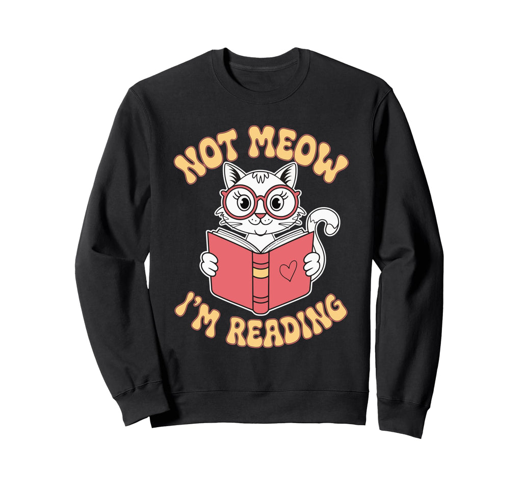Cat Bookworm Bibliophile Reader Sweatshirt - Custom Art Print for Adults - T-Shirt, Sweatshirt, Hoodie