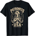 Patroness of the USA Virgin Mary Catholic Patriotic Women T-Shirt Unisex T-shirt, Sweatshirt, Hoodie, Long Sleeve Tee - T-Shirt, Sweatshirt, Hoodie