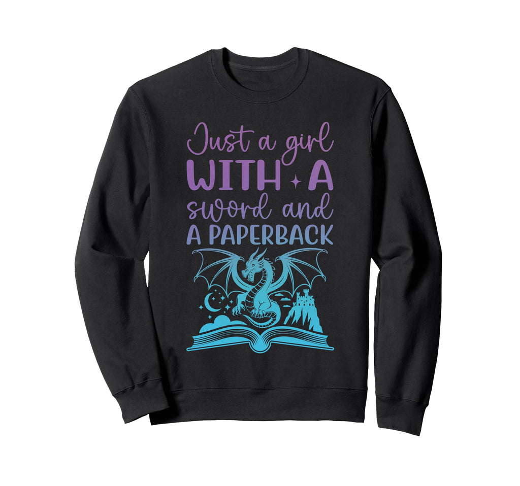 Just Sword And Paperback Fantasy Sweatshirt - Aesthetic Graphic for Adults - T-Shirt, Sweatshirt, Hoodie