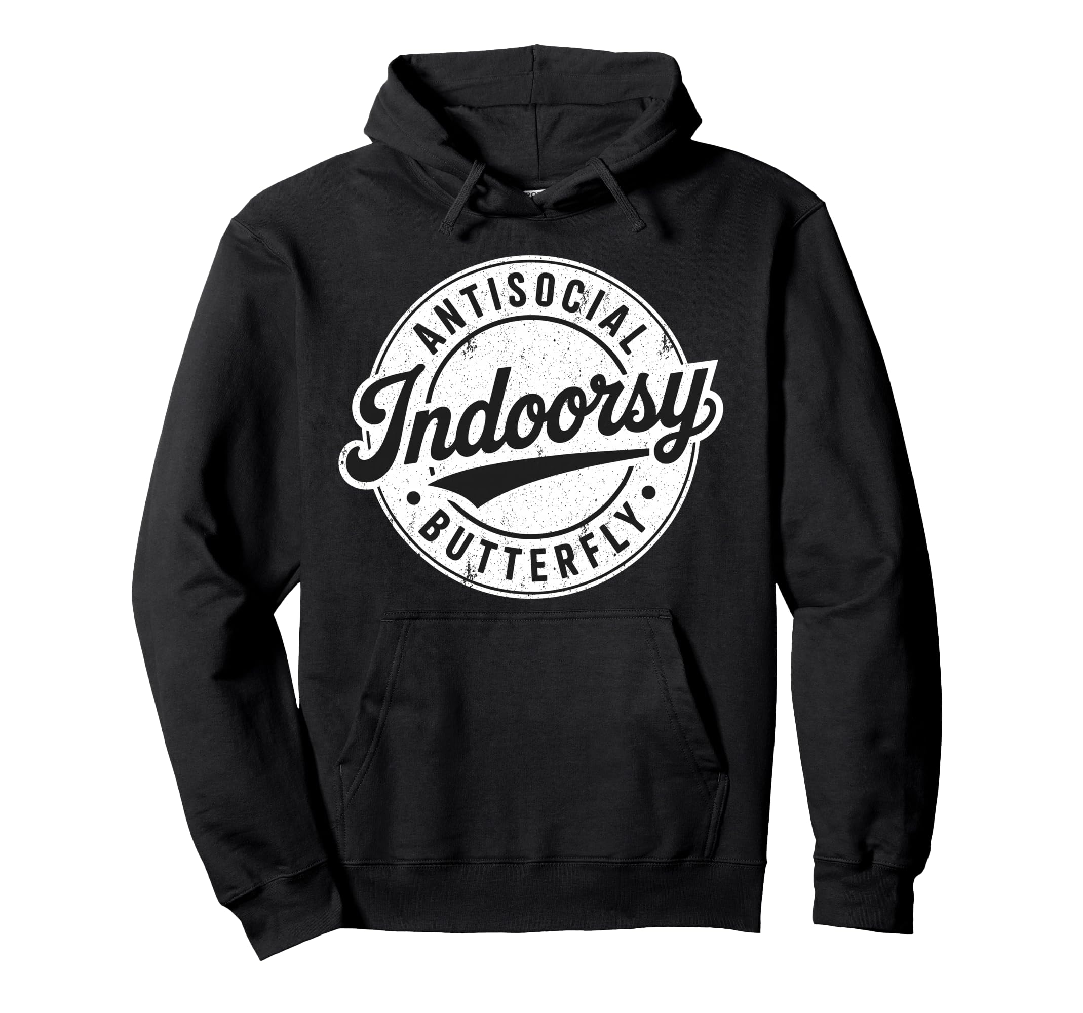 Indoorsy Antisocial Butterfly Antisocial Hoodie - Trendy Graphic Unisex - T-Shirt, Sweatshirt, Hoodie