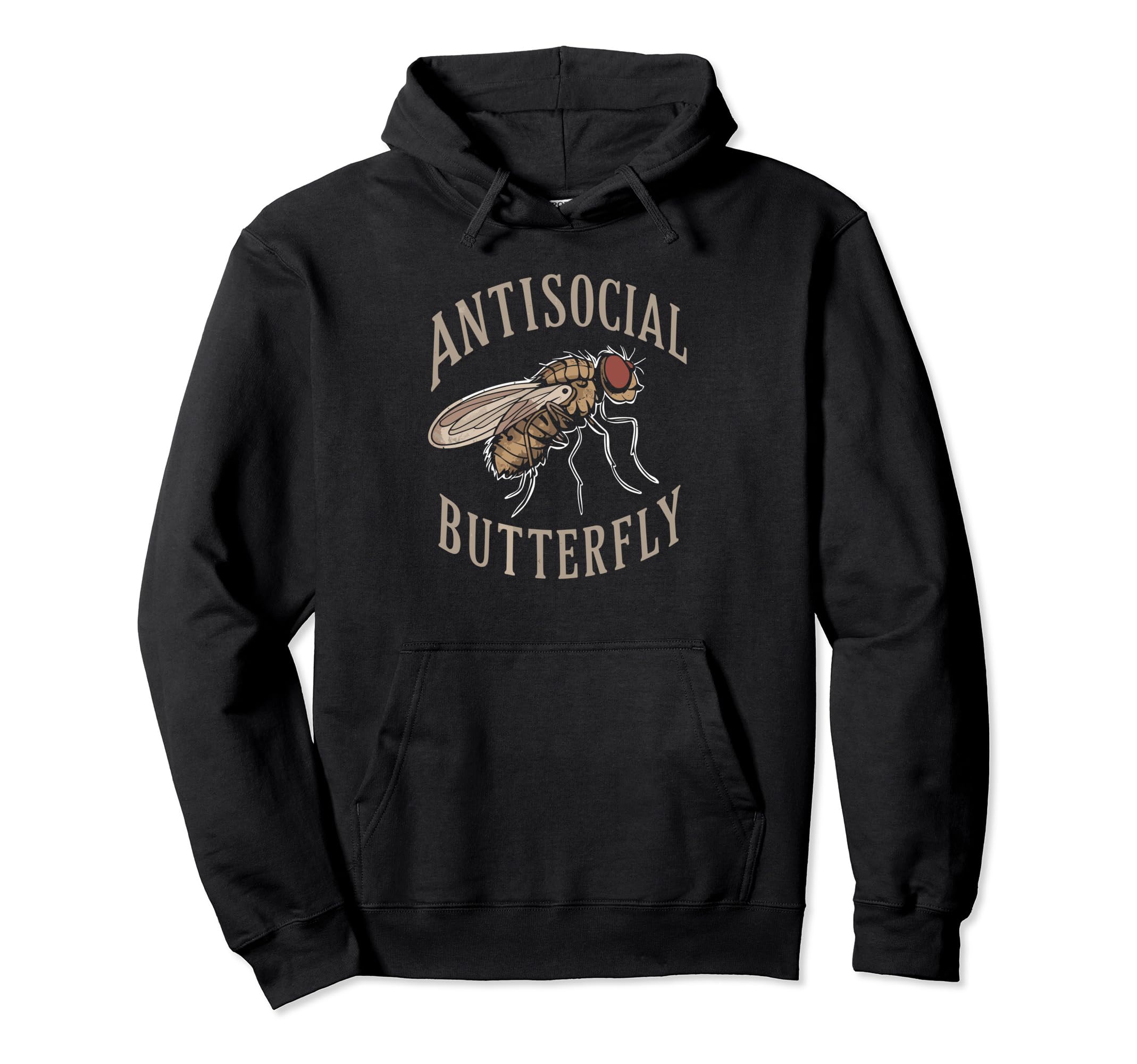 Antisocial Butterfly Goth Housefly Hoodie - Aesthetic Graphic Men Women - T-Shirt, Sweatshirt, Hoodie