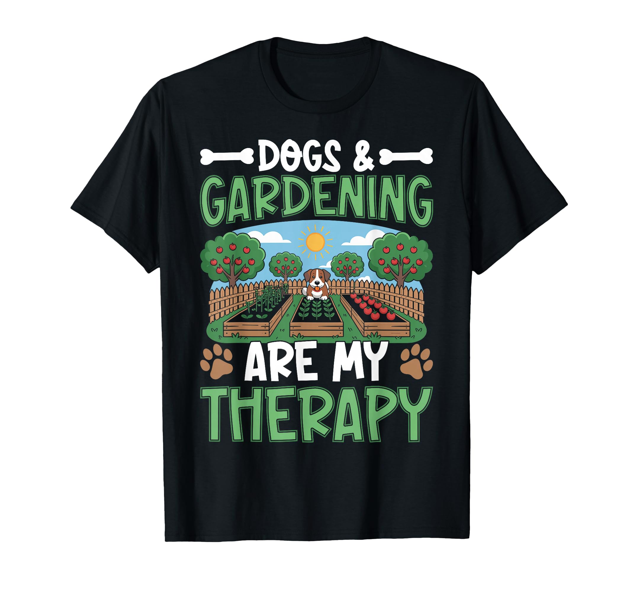 Dogs Gardening Are My Therapy Dog Lover T-Shirt - Minimalist Print Unisex - T-Shirt, Sweatshirt, Hoodie