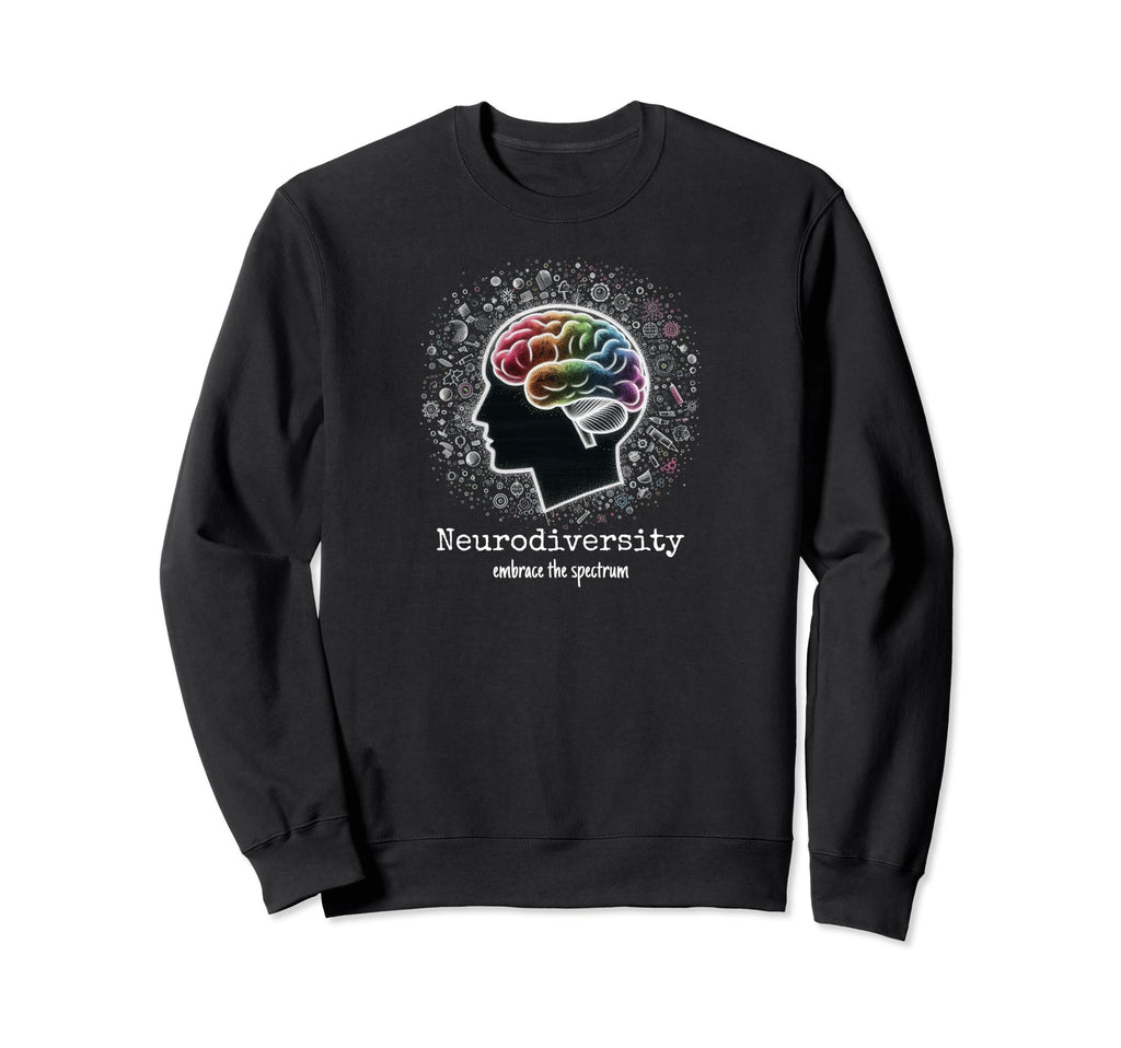 Colorful Rainbow Brain Neurodiversity Sweatshirt - Minimalist Print Unisex - T-Shirt, Sweatshirt, Hoodie