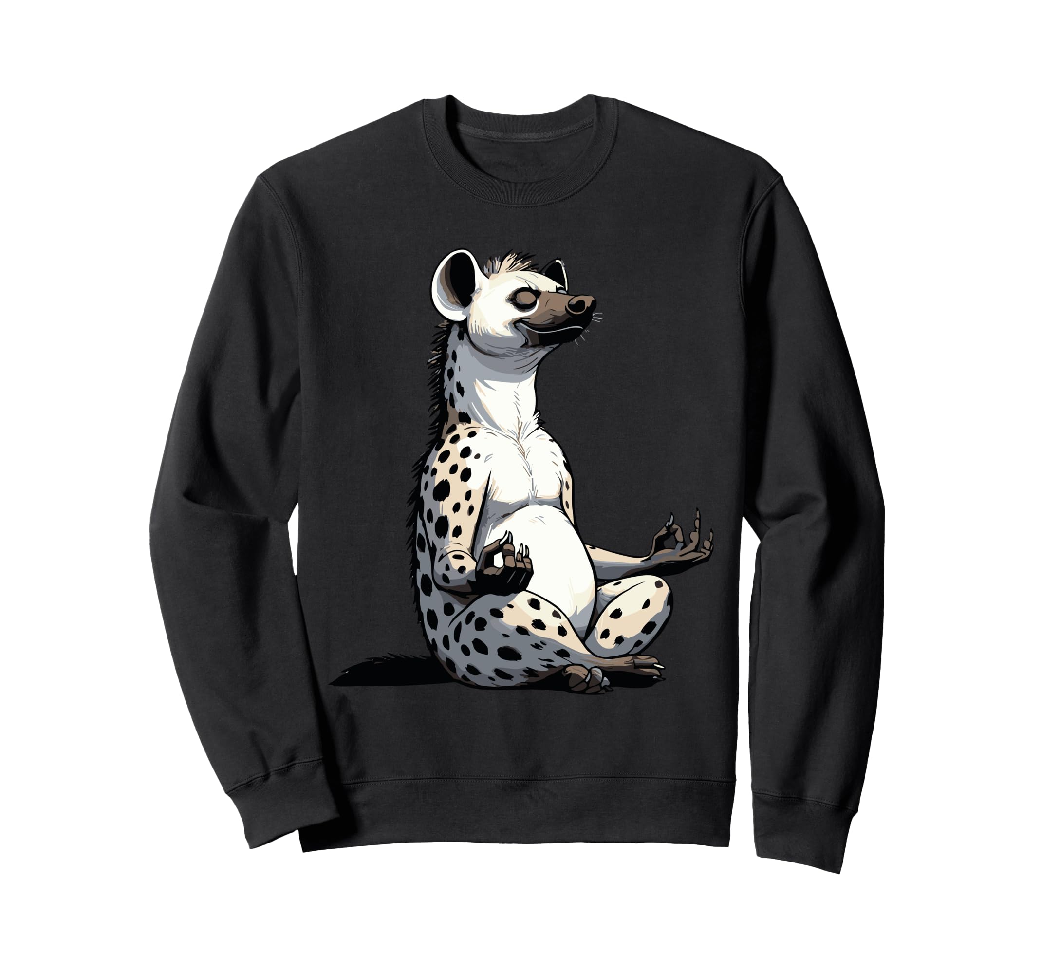 Meditation Hyena Yoga Pose Relaxing Sweatshirt - Trendy Graphic Unisex - T-Shirt, Sweatshirt, Hoodie