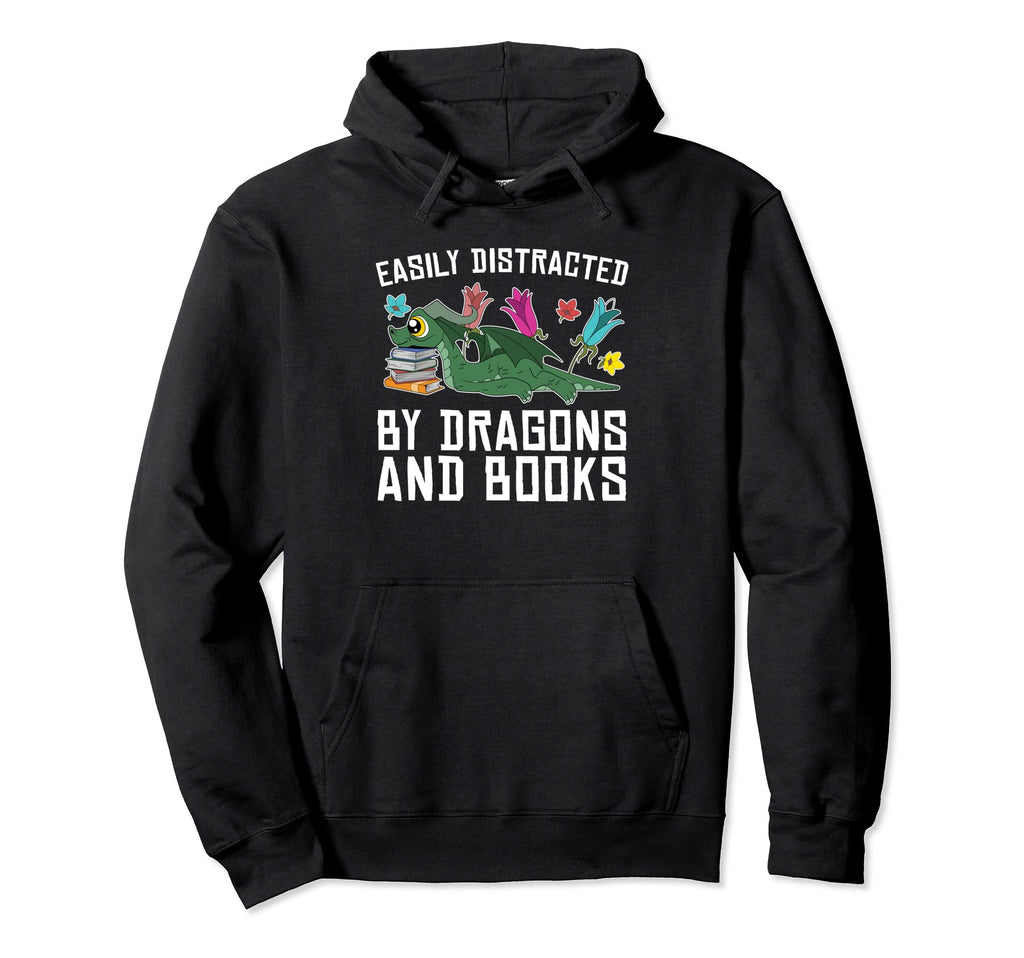 Book Reading Funny Easily Distracted Hoodie - Aesthetic Graphic for Adults - T-Shirt, Sweatshirt, Hoodie