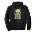 Funny Frog Reading Books Bookworm Hoodie - Fun Novelty Design for Adults - T-Shirt, Sweatshirt, Hoodie