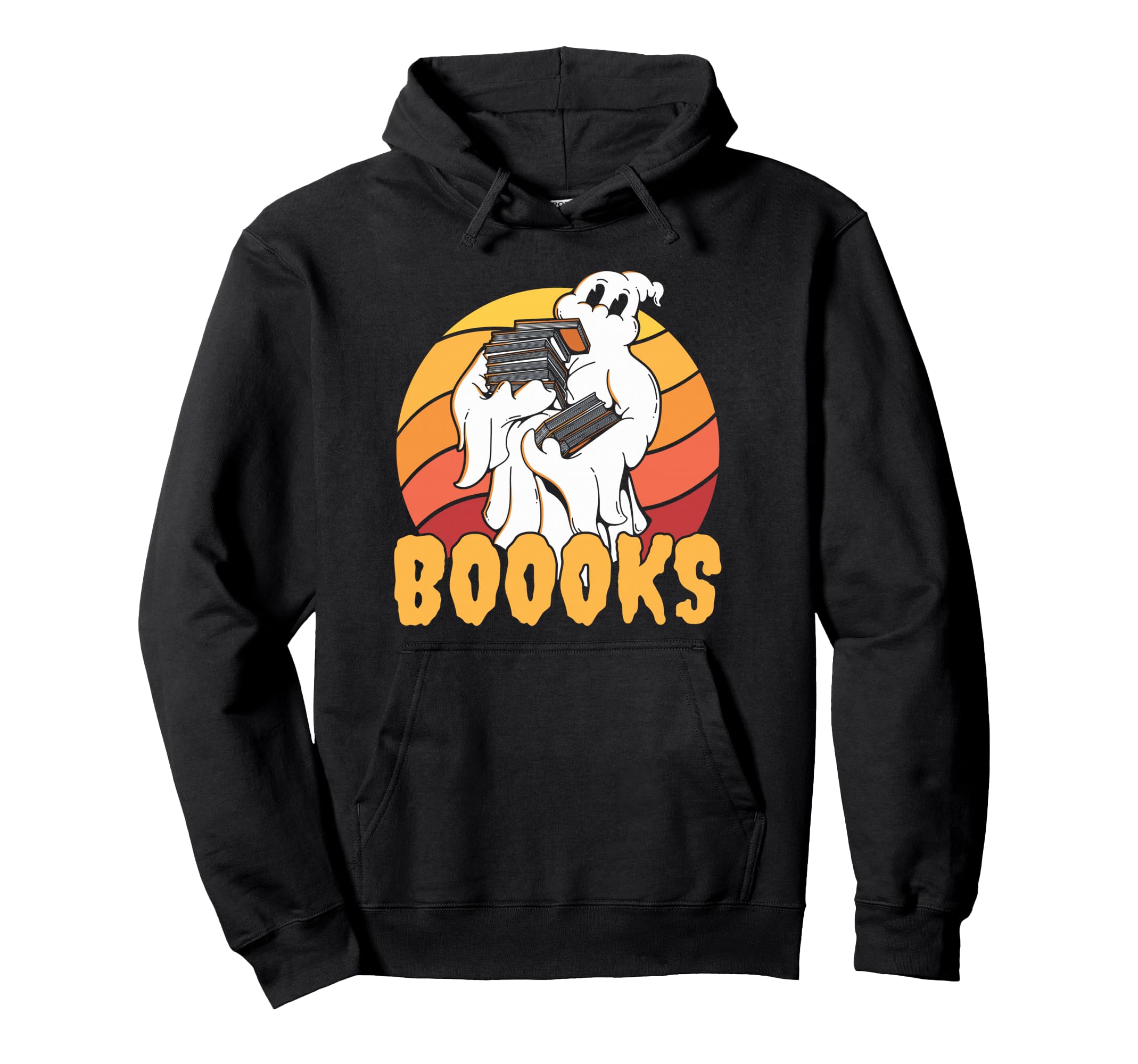 Boooooks Halloween Bookworm Ghost Hoodie - Streetwear Style Men Women - T-Shirt, Sweatshirt, Hoodie