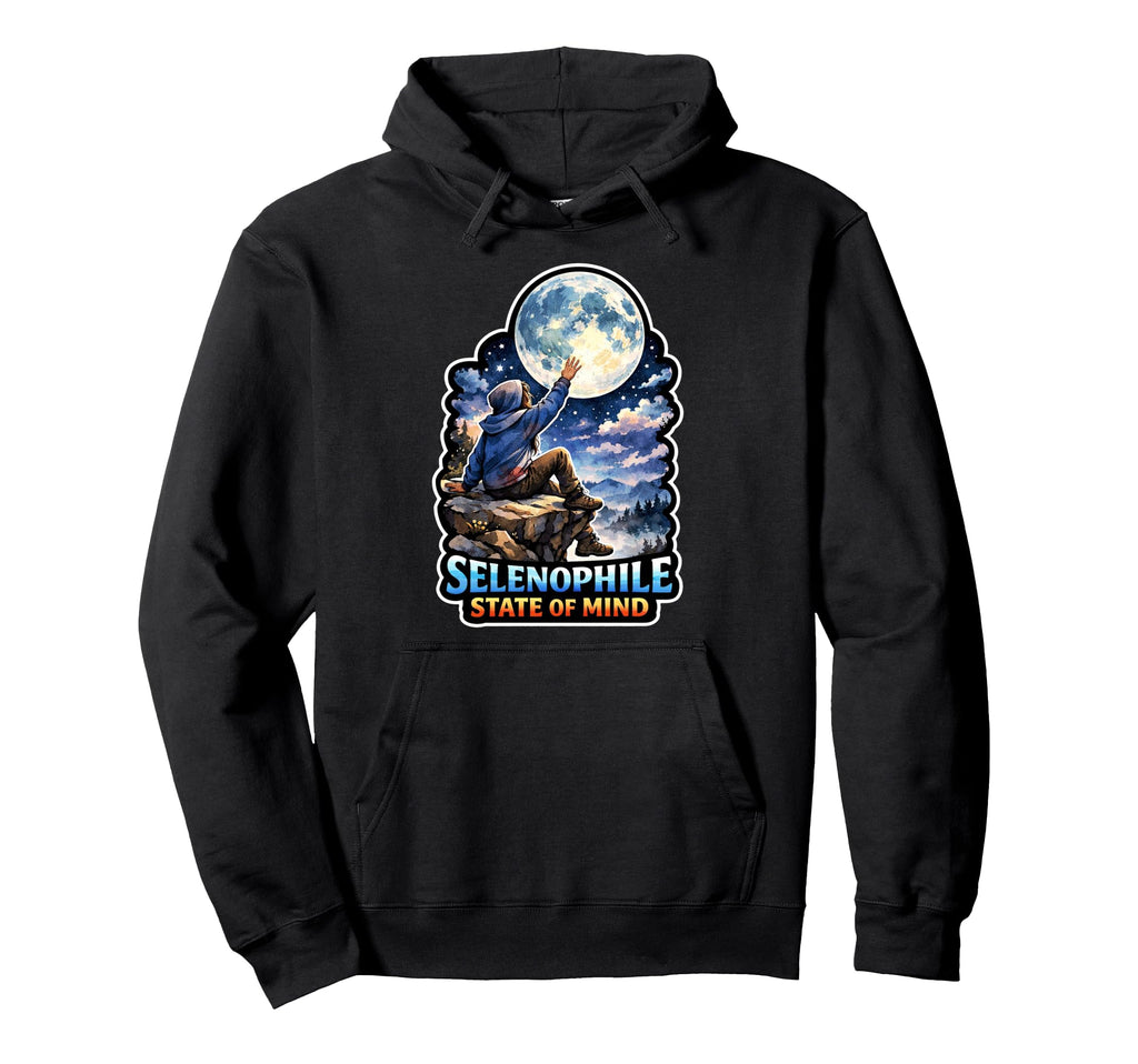 Moon Meditation Lunar Mindfulness Hoodie - Graphic Print for Adults - T-Shirt, Sweatshirt, Hoodie
