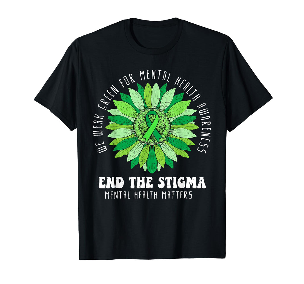 End Stigma Sunflower Mental Health T-Shirt - Minimalist Print for Adults - T-Shirt, Sweatshirt, Hoodie