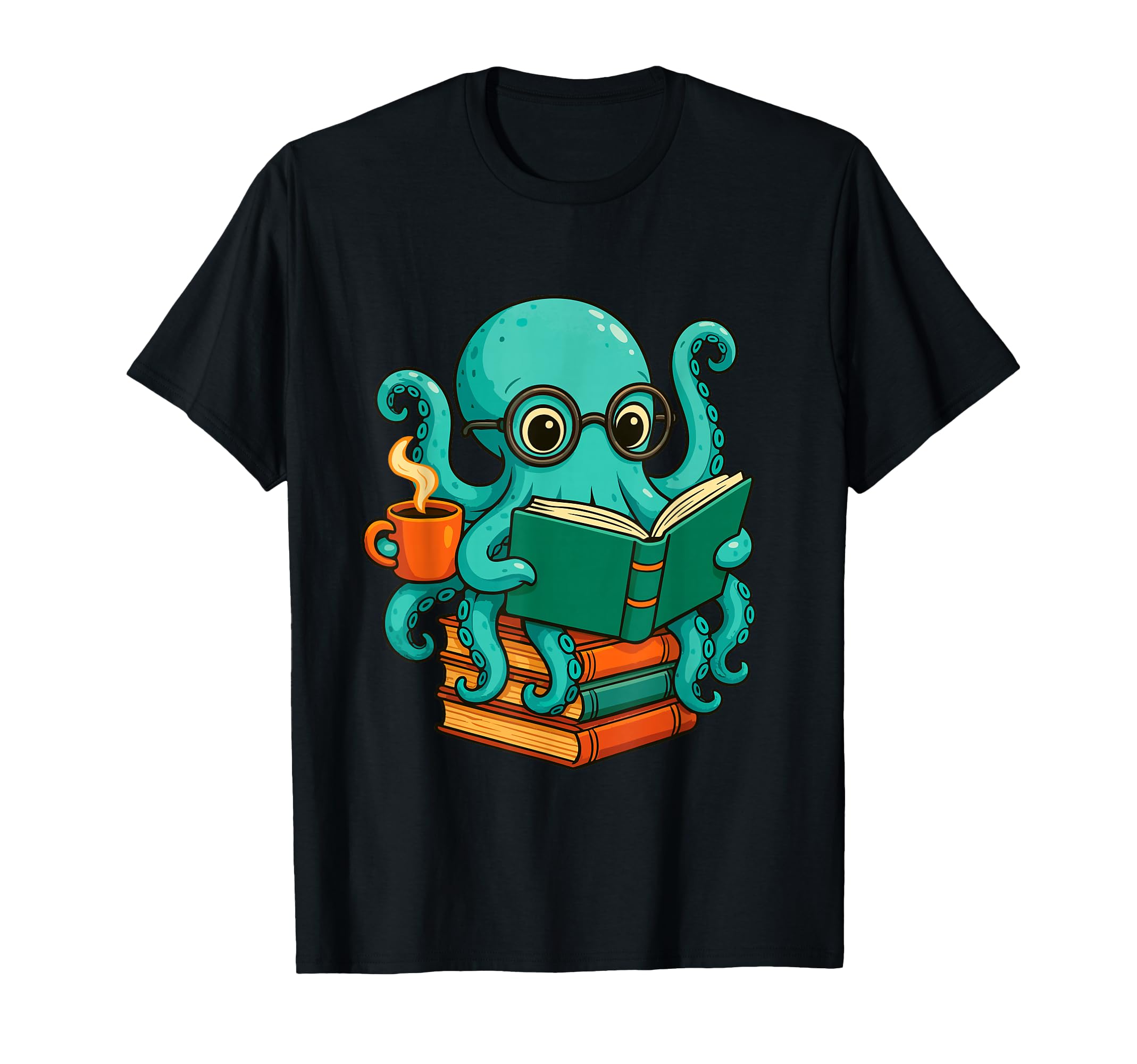 Octopus Reading Book Reading T-Shirt - Aesthetic Graphic Men Women - T-Shirt, Sweatshirt, Hoodie