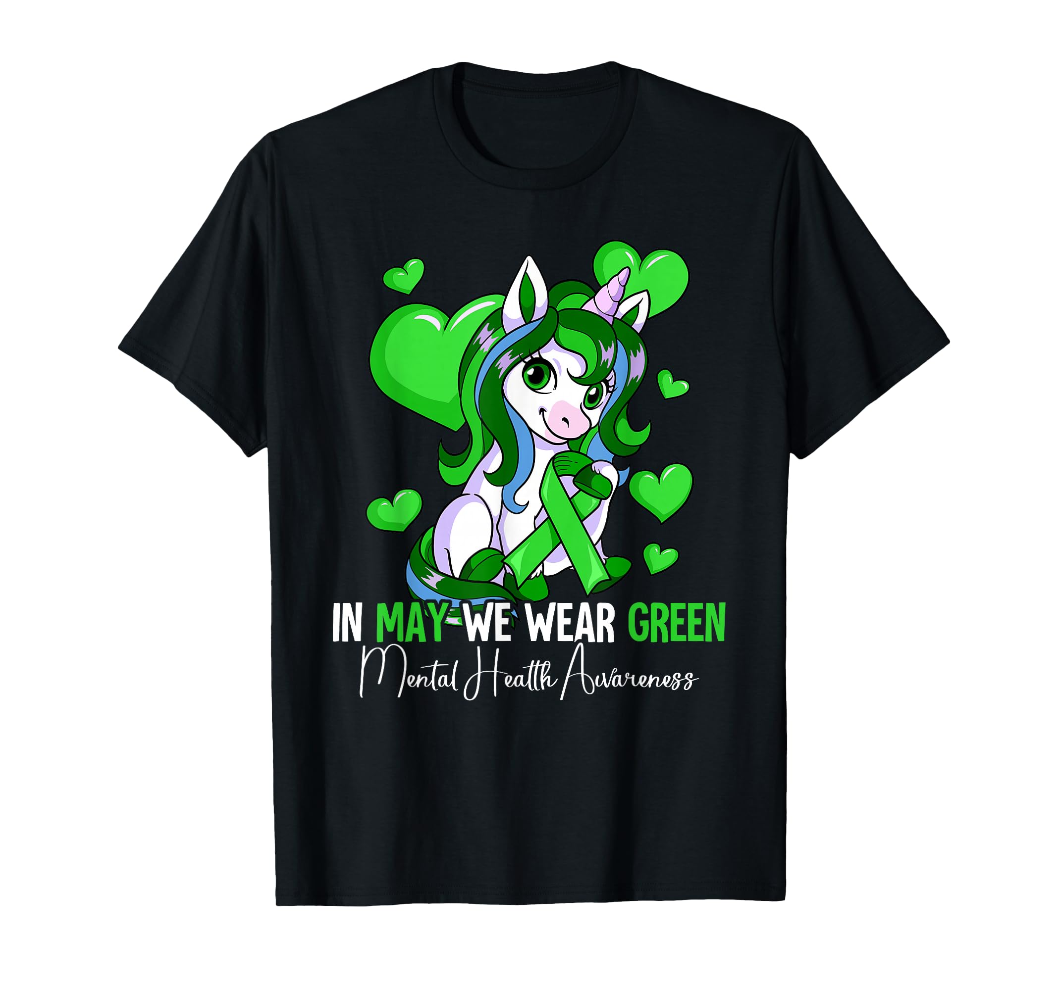 May We Wear Green Mental Health T-Shirt - Minimalist Print Men Women - T-Shirt, Sweatshirt, Hoodie
