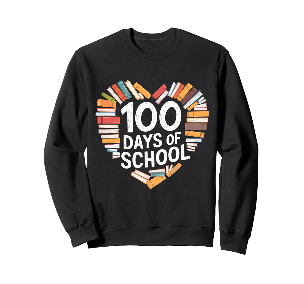 Funny 100 Days Books Reading Sweatshirt - Fun Novelty Design Men Women - T-Shirt, Sweatshirt, Hoodie