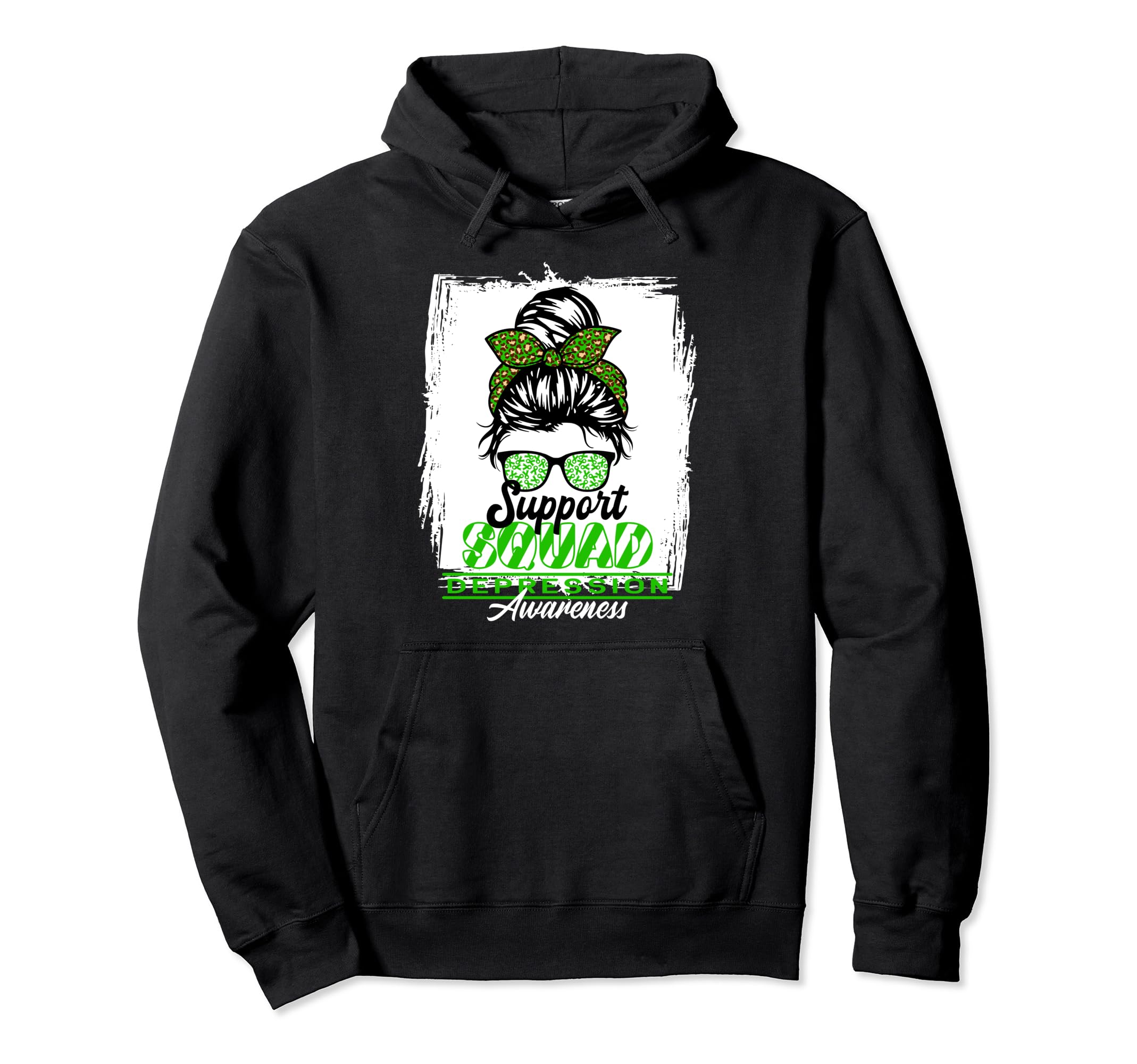 Messy Bun Support Awareness Squad I Hoodie - Minimalist Print Men Women - T-Shirt, Sweatshirt, Hoodie