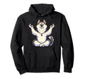 Meditation Huskey Yoga Pose Relaxing Hoodie - Trendy Graphic Men Women - T-Shirt, Sweatshirt, Hoodie