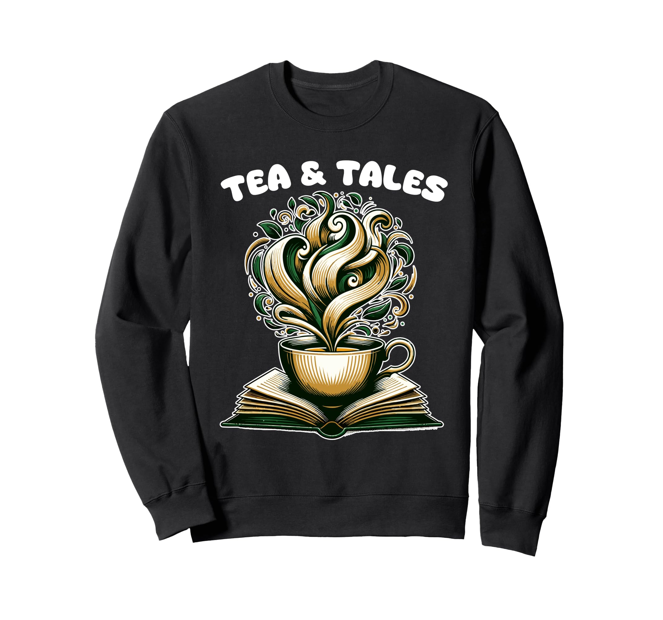 Tea And Tales Reading Tea Book Sweatshirt - Trendy Graphic for Adults - T-Shirt, Sweatshirt, Hoodie