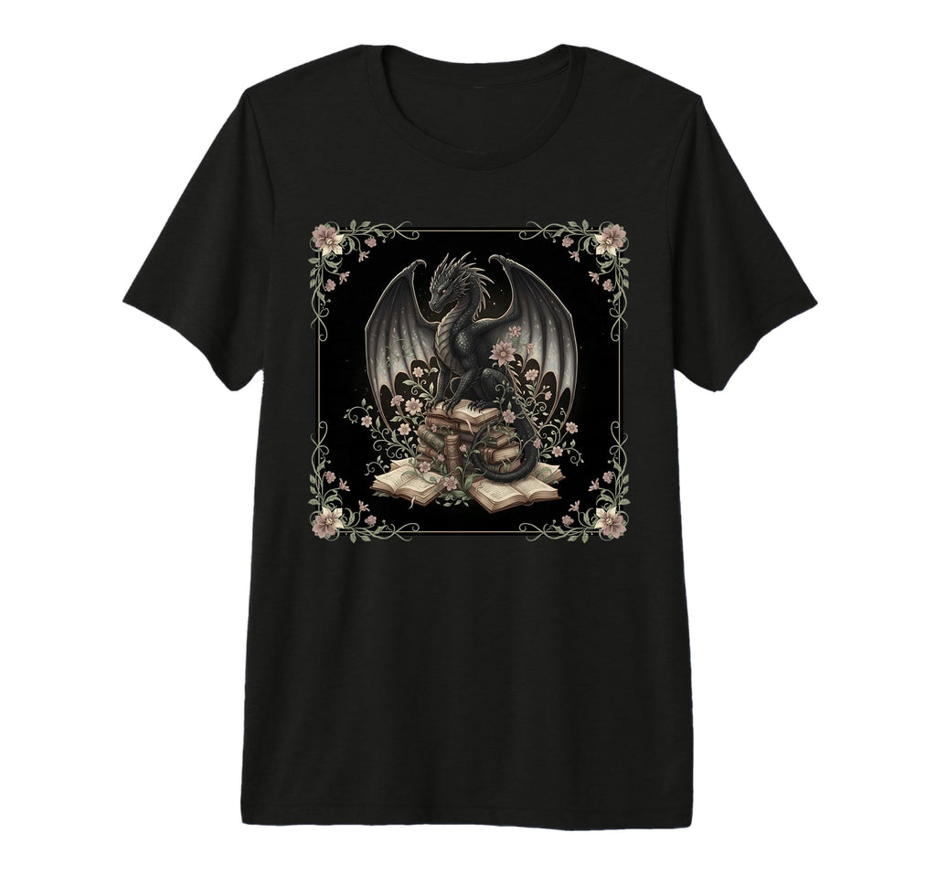 Dragon Library Books Gothic T-Shirt - Novelty Apparel Men Women - T-Shirt, Sweatshirt, Hoodie