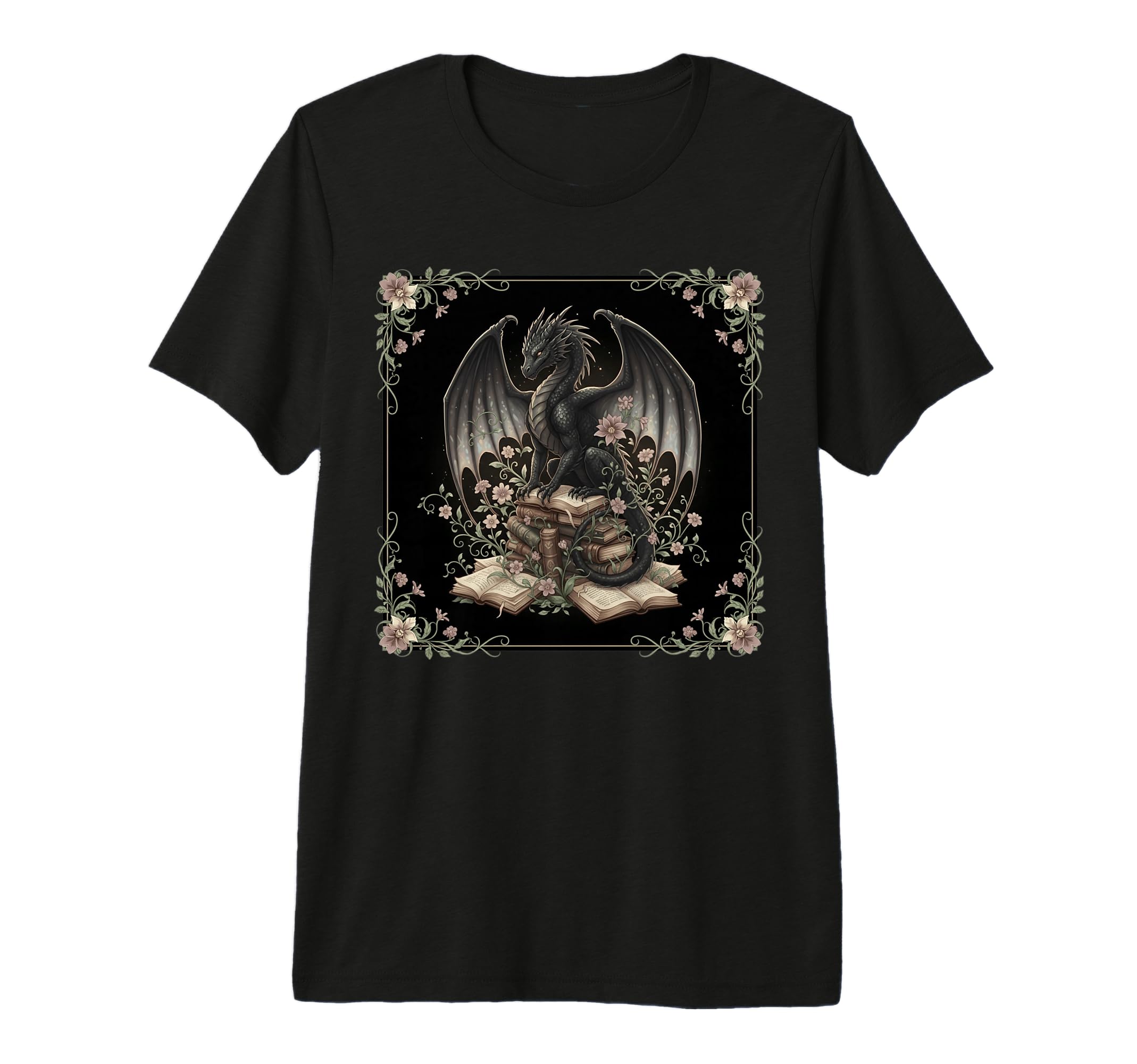 Dragon Library Books Gothic T-Shirt - Novelty Apparel Men Women - T-Shirt, Sweatshirt, Hoodie