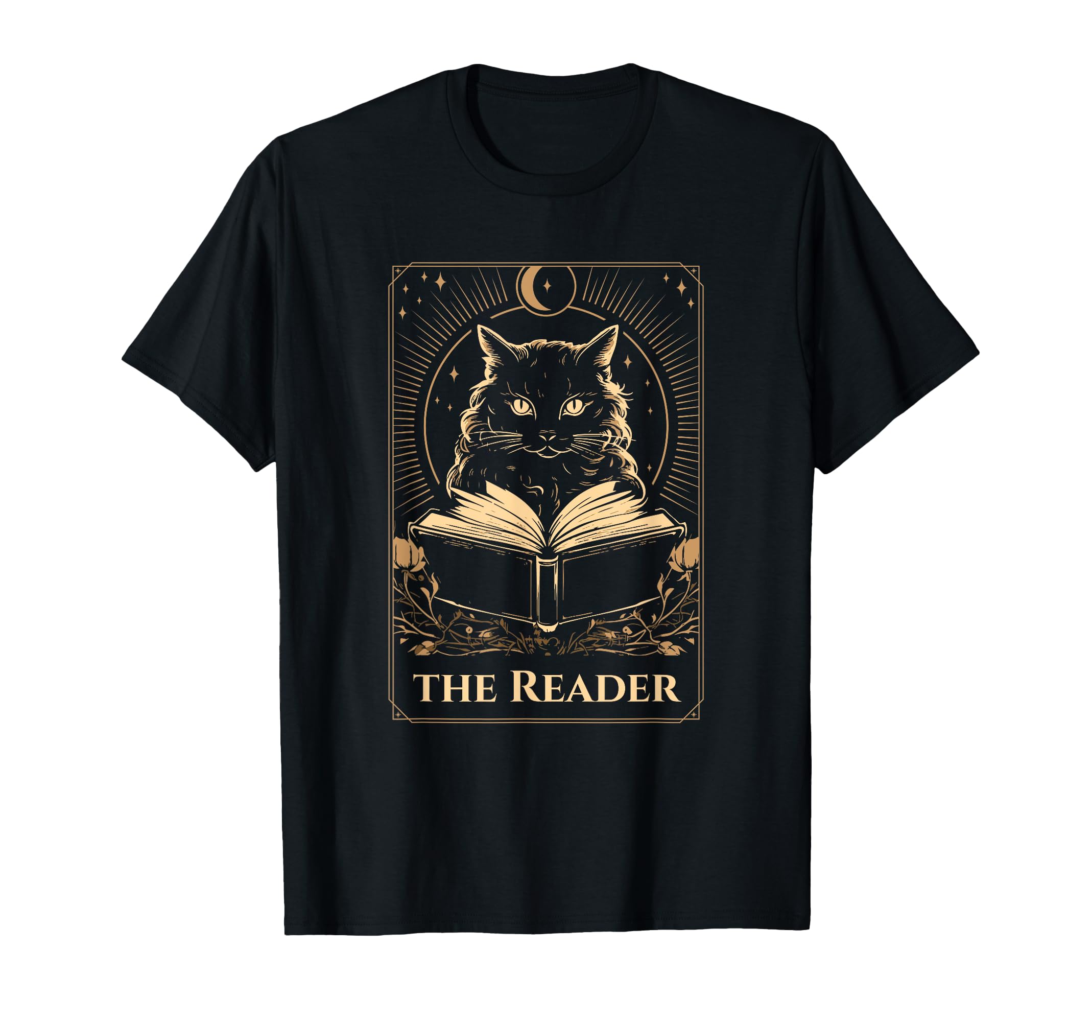 Black Cat Tarot Reader Occult Witchy T-Shirt - Novelty Apparel for Adults - T-Shirt, Sweatshirt, Hoodie
