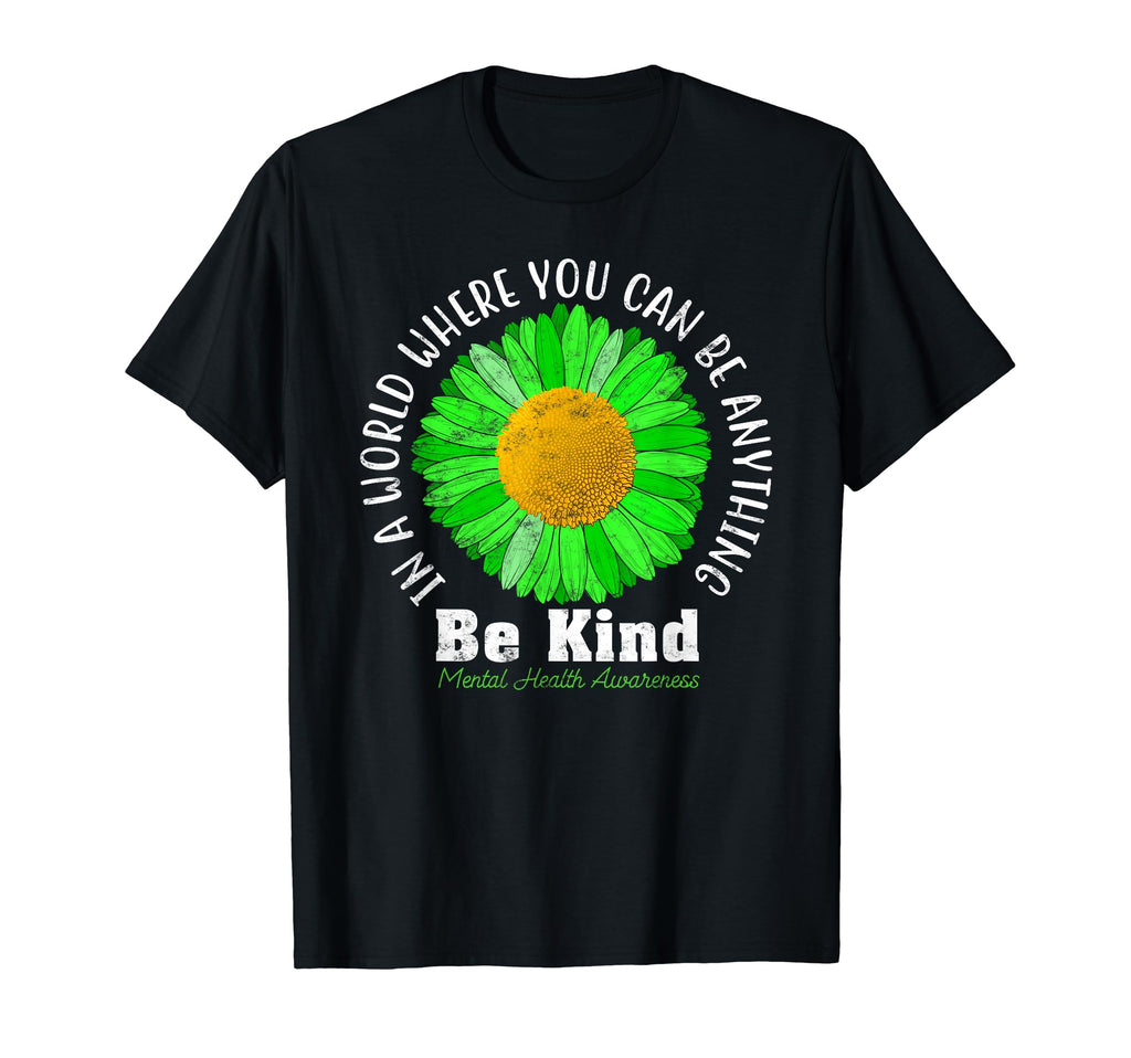 Be Kind Green Ribbon Sunflower T-Shirt - Casual Everyday Wear for Adults - T-Shirt, Sweatshirt, Hoodie