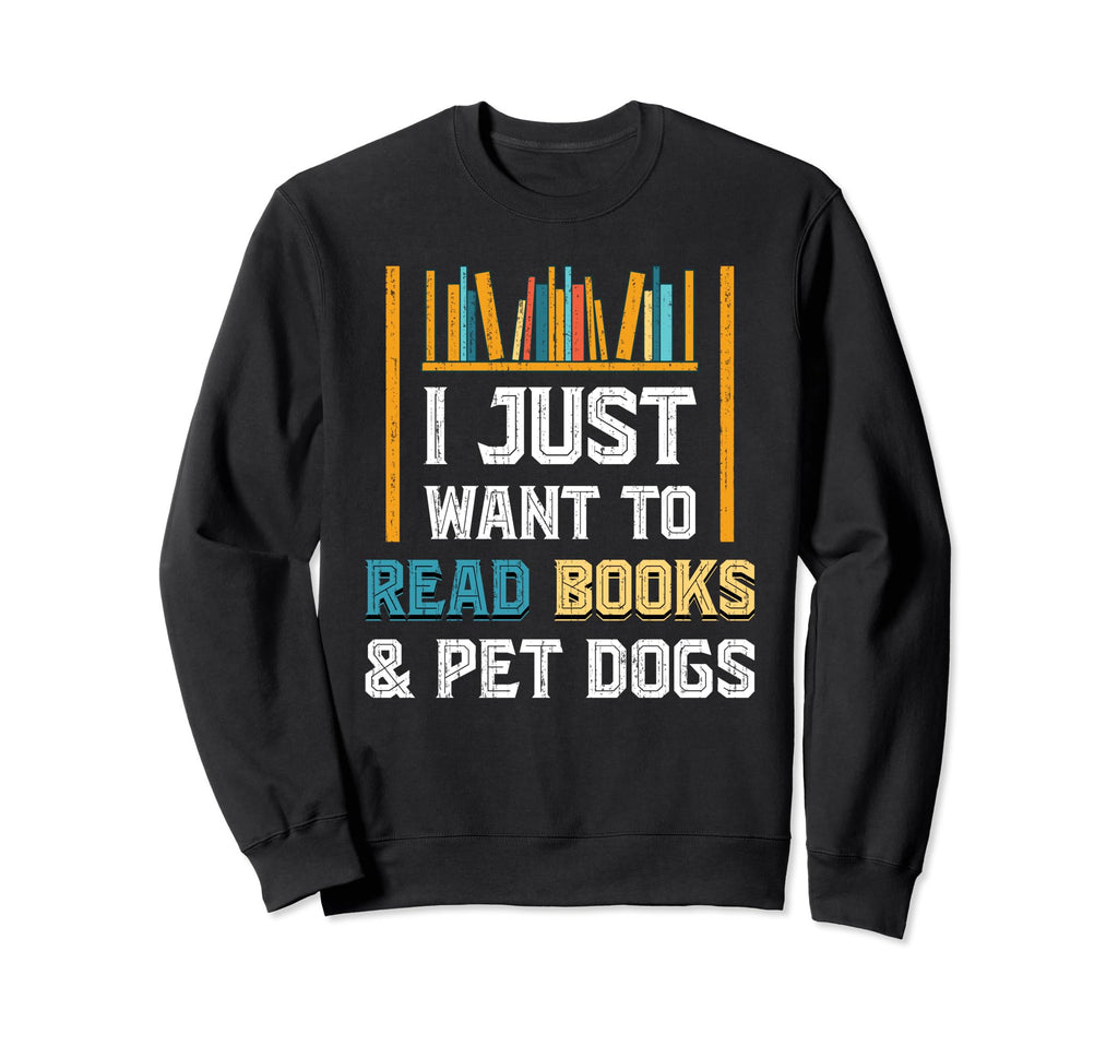 Dog Lover Bookworm Librarian Dog Owner Sweatshirt - Trendy Graphic Unisex - T-Shirt, Sweatshirt, Hoodie