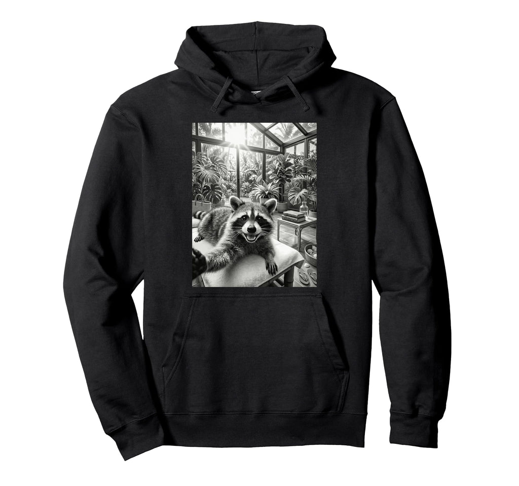 Funny Raccoon Spa Day Meme Self Care Hoodie - Graphic Print Men Women - T-Shirt, Sweatshirt, Hoodie